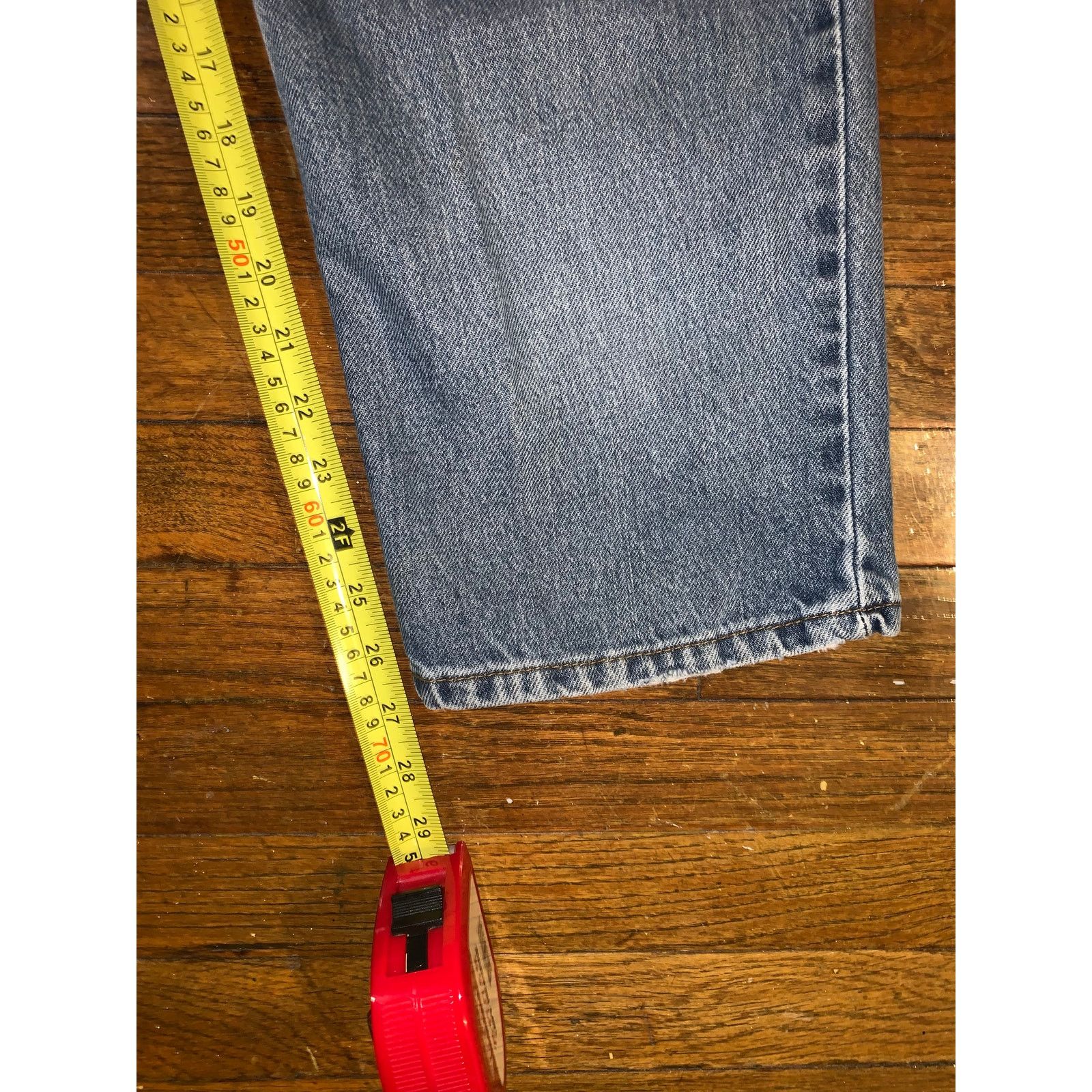 Levi's Levis 505 Jeans 32x29 Relaxed Fit Light Wash Denim Size US 32 / EU 48 - 3 Thumbnail