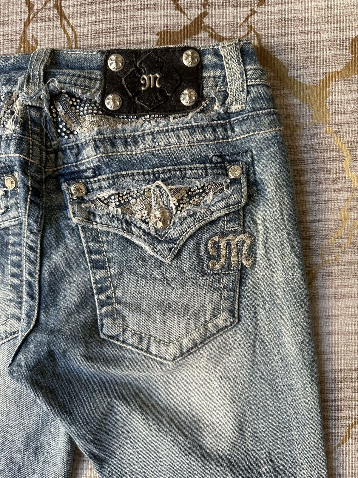Miss Me FLARE Miss Me Distressed Swaroski Design Jeans Size 28" / US 6 / IT 42 - 21 Thumbnail