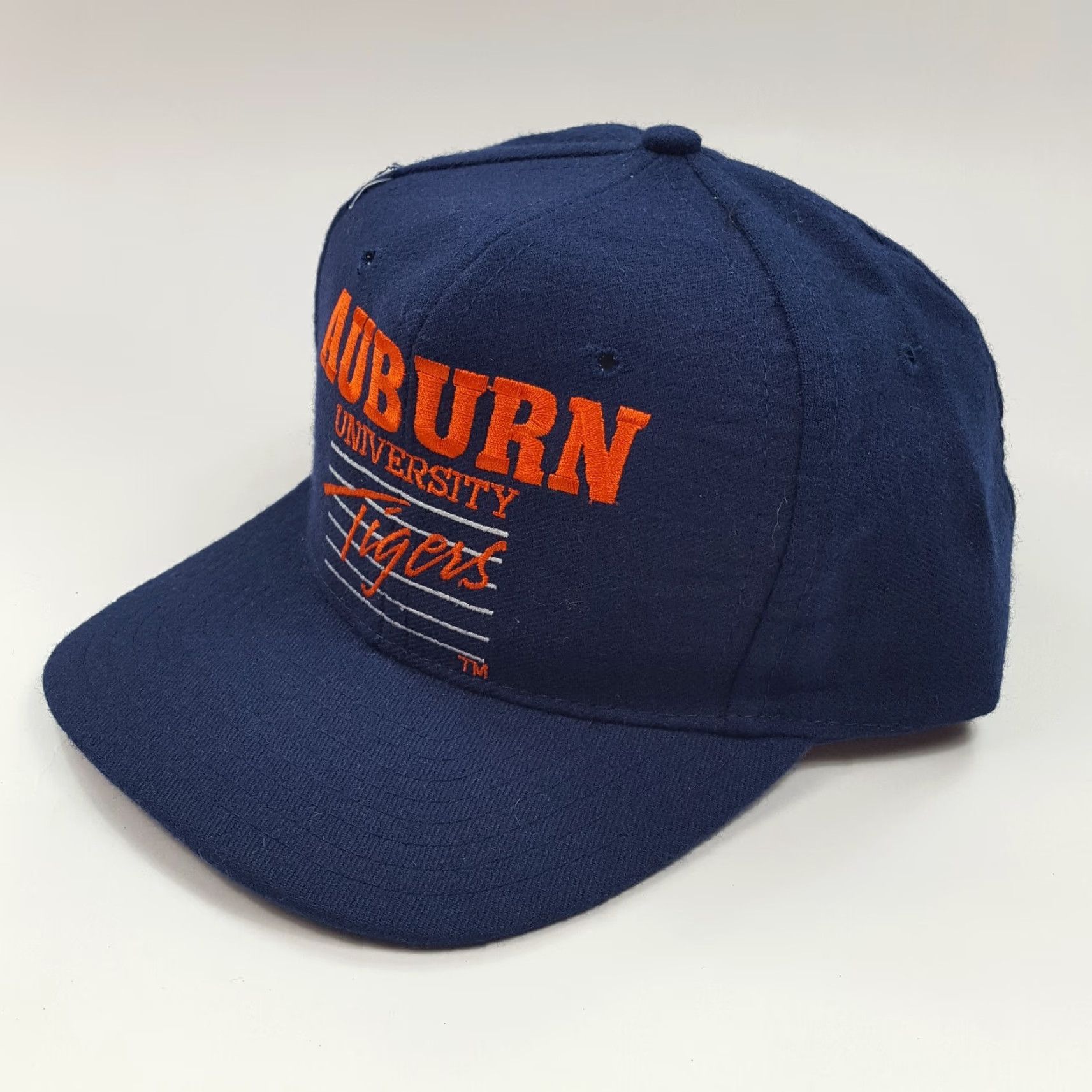 NCAA VINTAGE Auburn University Tigers NCAA Snapback Hat Baseball Cap 90s Adjustable Blue Mens Size ONE SIZE - 3 Thumbnail