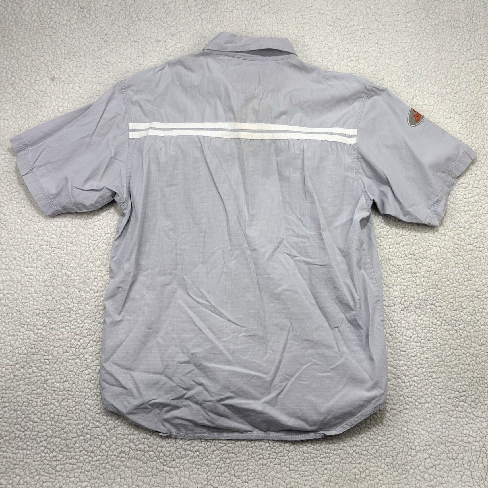 Harley Davidson Harley-Davidson Shirt Mens Large Gray Snap Button Short Sleeve Pockets Ripstop Button-Up Logo Embroidered Casual Travel Men Size US L / EU 52-54 / 3 - 5 Thumbnail