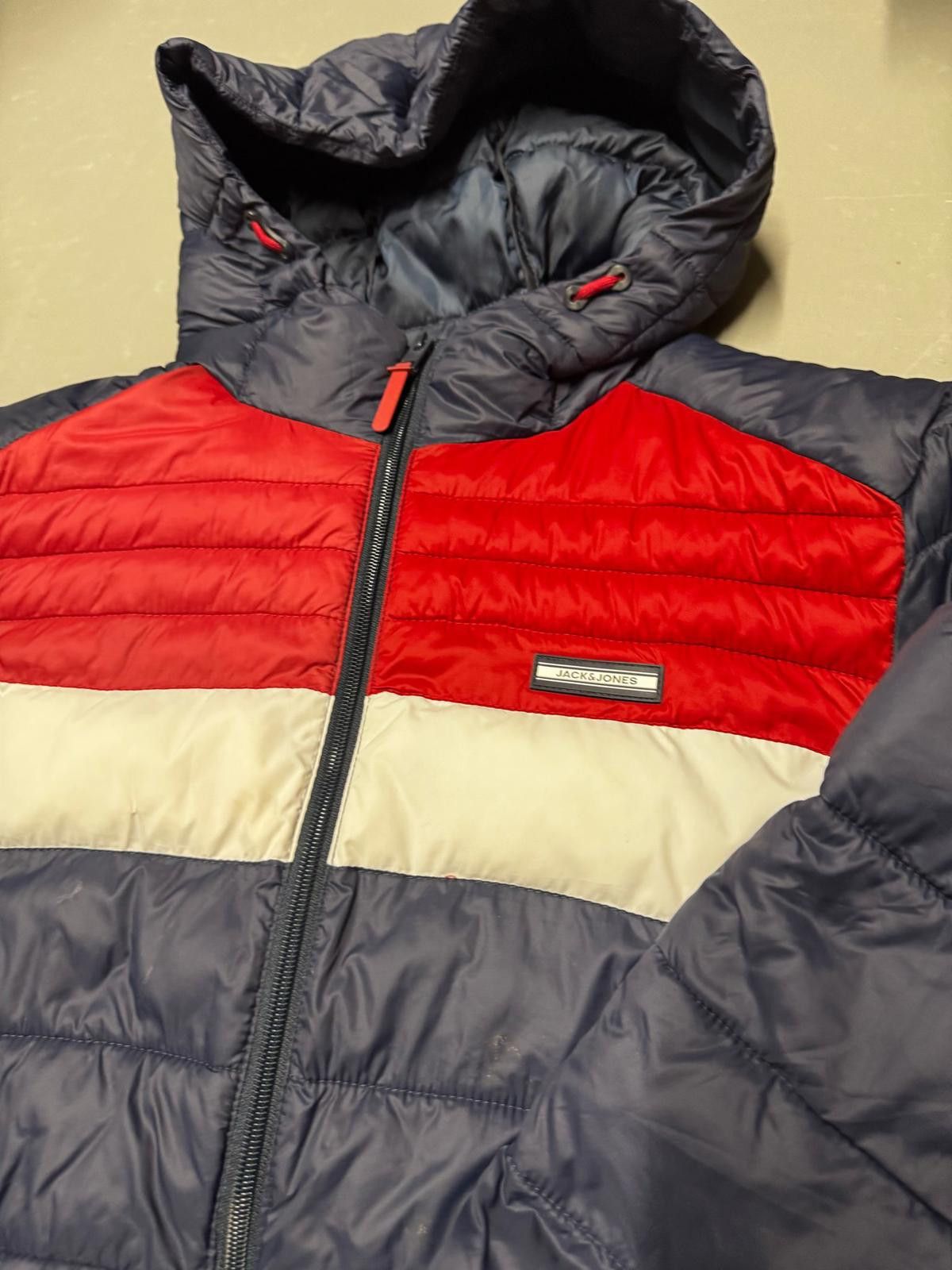 Designer Jack & Jones Padded Jacket - Red and Navy Size US S / EU 44-46 / 1 - 6 Thumbnail