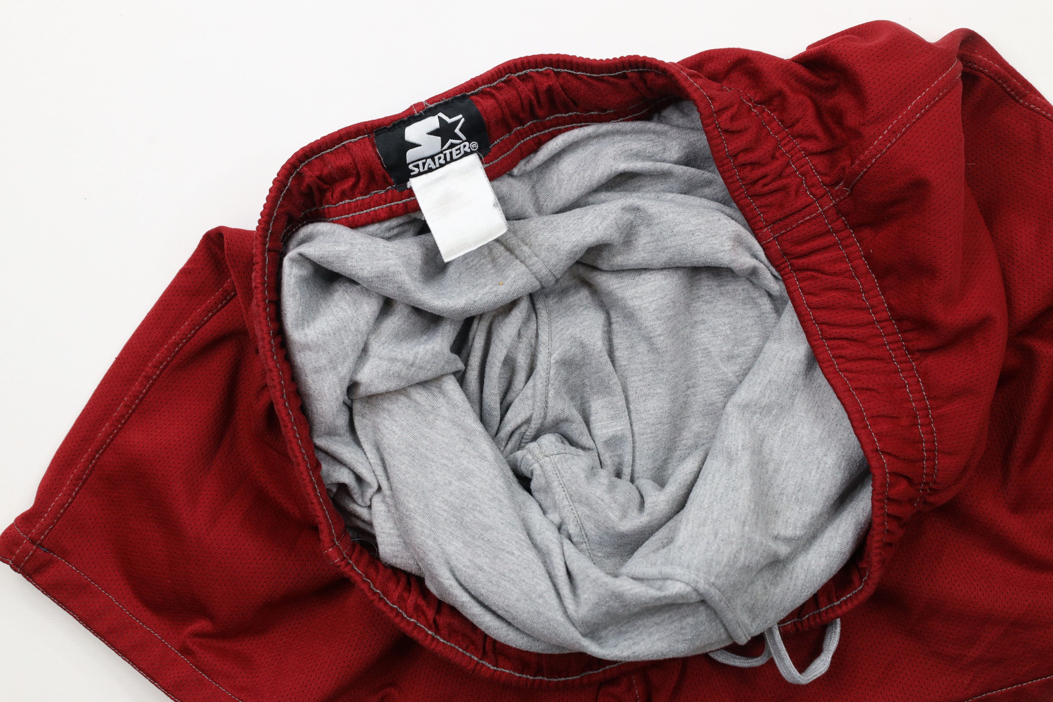 Starter × Vintage Vintage 90s Starter Box Logo Lined Above Knee Shorts Red Size US 34 / EU 50 - 7 Thumbnail