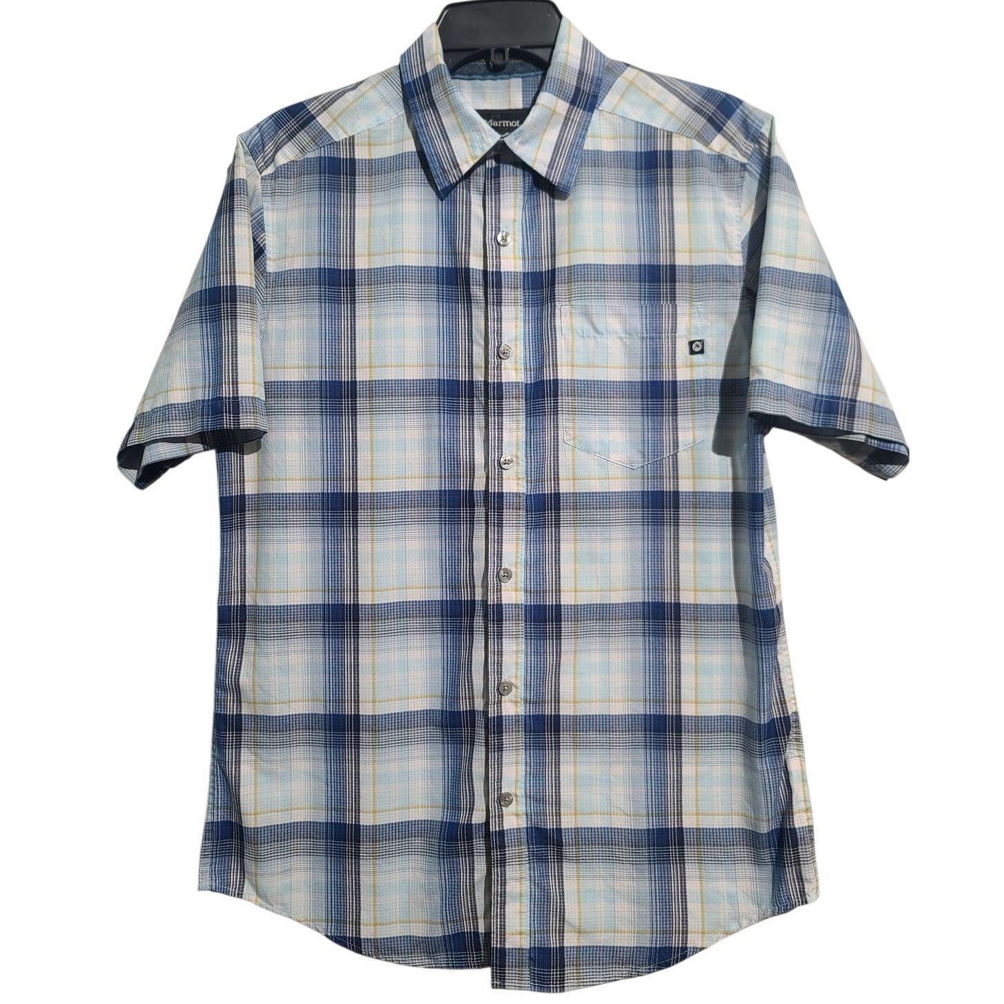 Marmot Marmot Blue Plaid Short Sleeve Button Shirt Size S Size US S / EU 44-46 / 1 - 1 Thumbnail