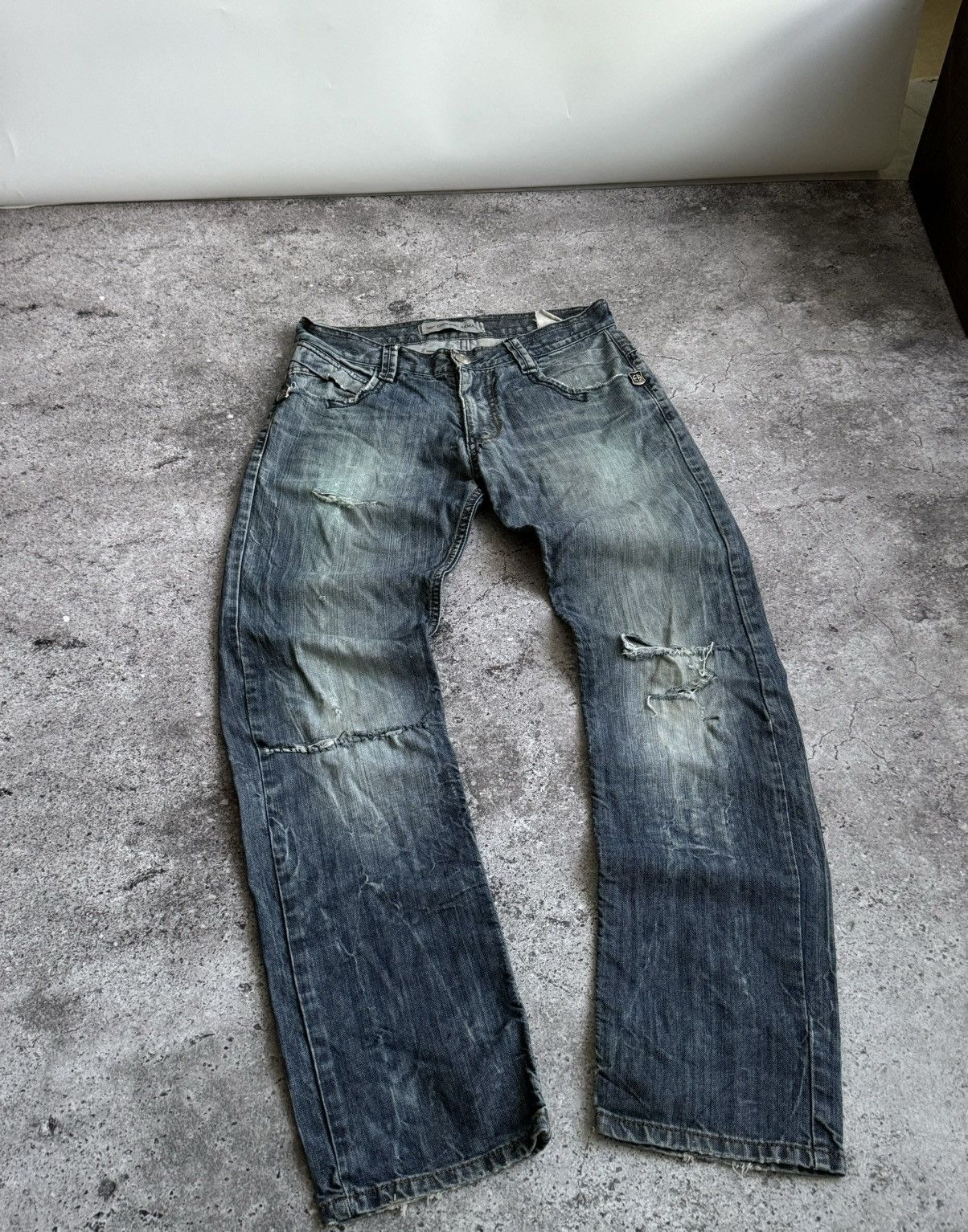 Armani × Vintage Vintage Armani Y2K distressed trash denim pants Size US 30 / EU 46 - 3 Thumbnail