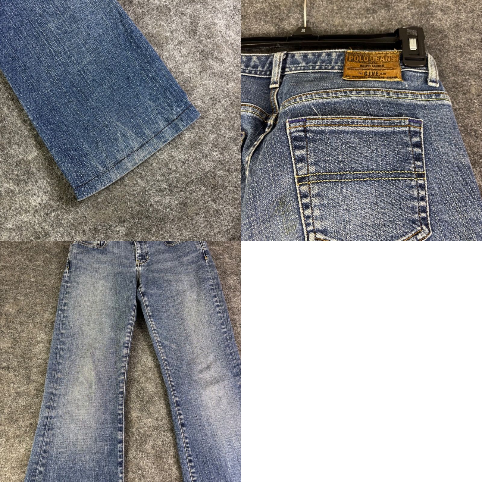 Vintage VINTAGE Polo Jeans Co Ralph Lauren Give-Kelly Flare Jeans Blue Wash 31x30 Low Rise Y2K Womens Jeans Size 24" / US 00 / IT 34 - 8 Thumbnail