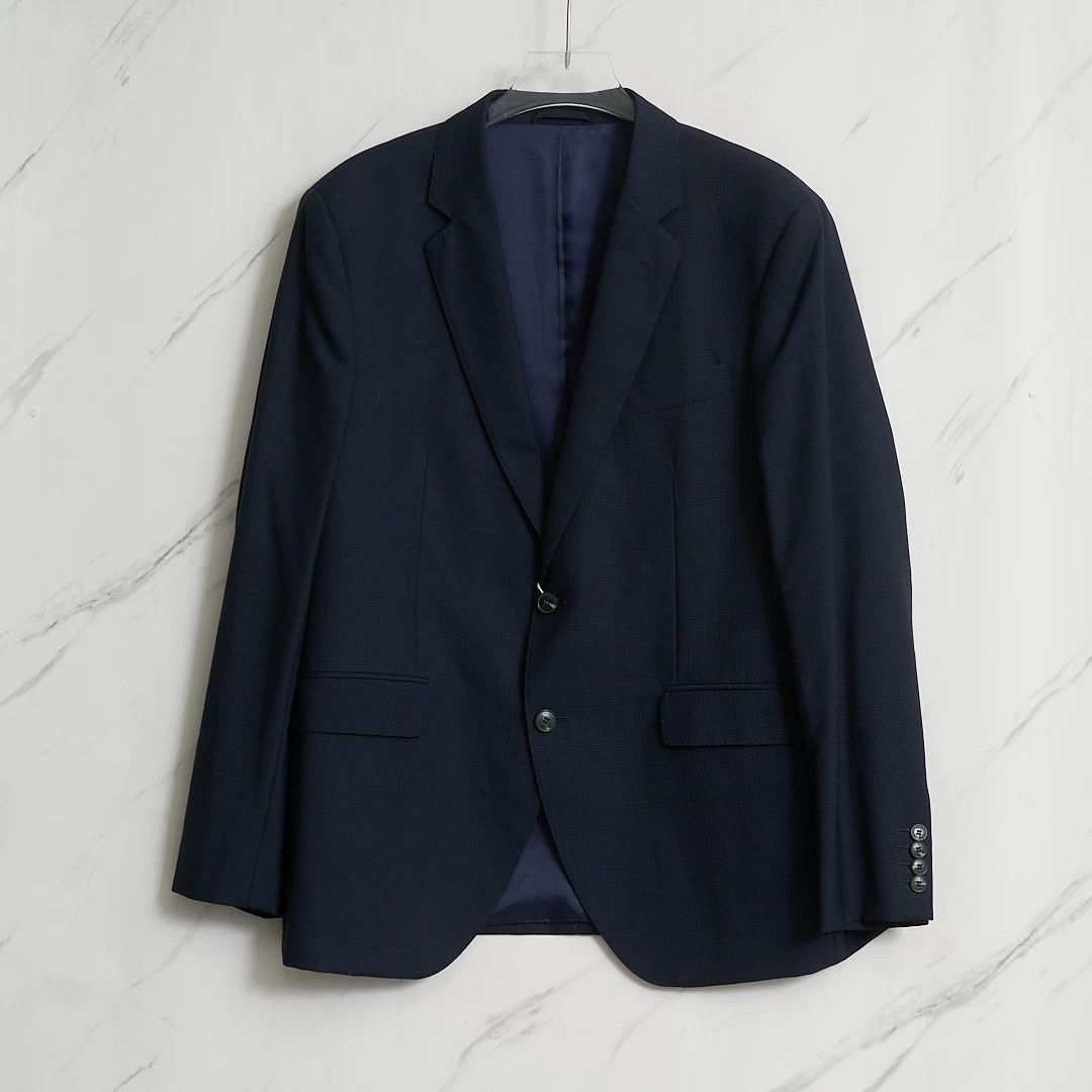 Hackett ett Men's Navy Dark Check Suit Size US M / EU 48-50 / 2 - 2 Thumbnail