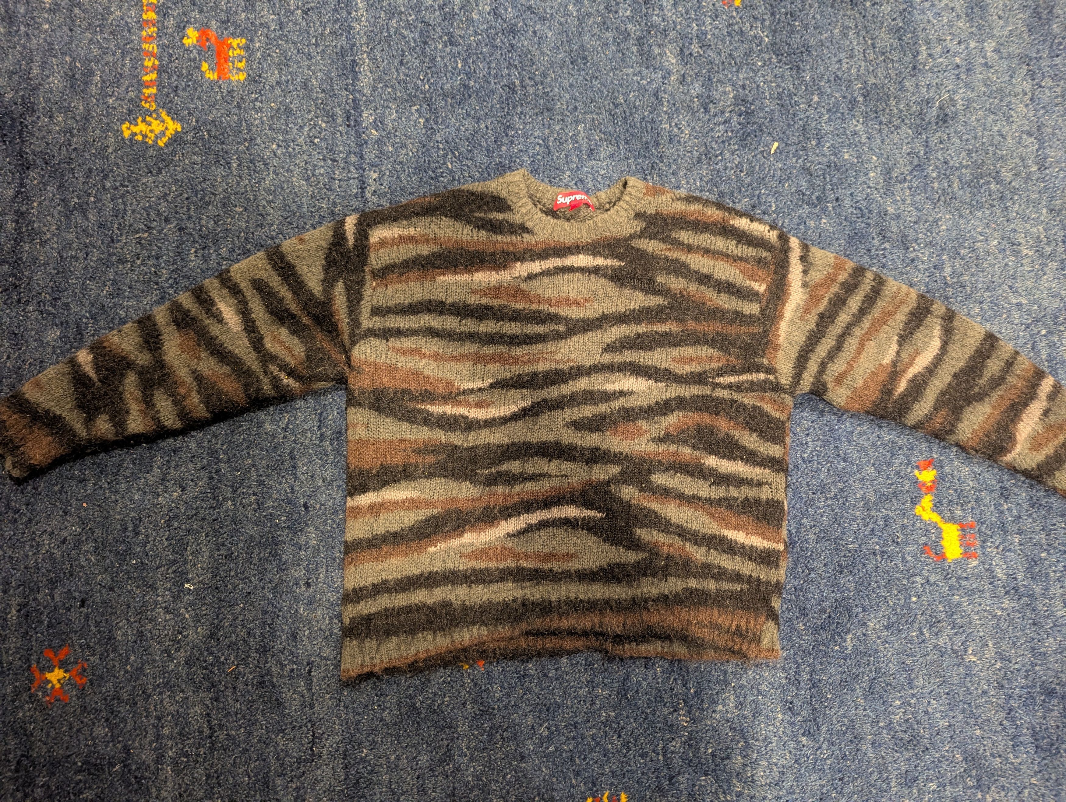 Supreme Supreme brushed mohair tiger stripe cardigan | Grailed