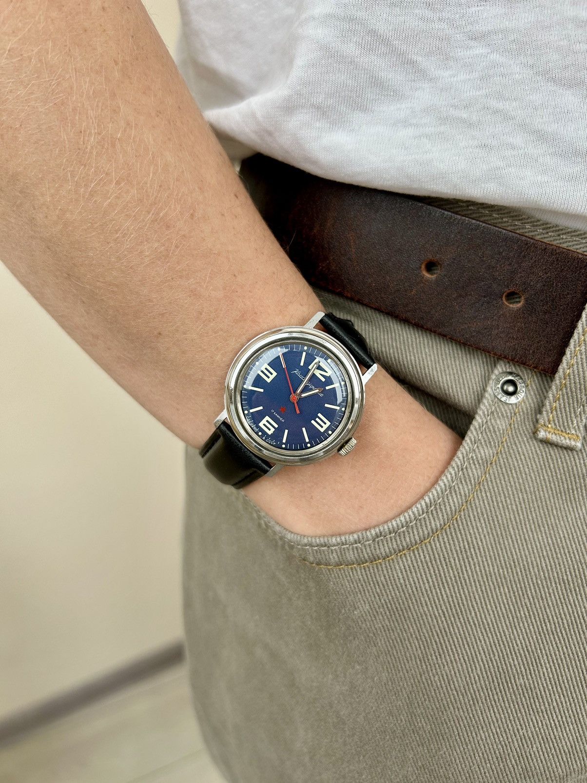 image of Vintage Watch Vostok Komandirskie Ussr Soviet 1980S in Blue, Men's