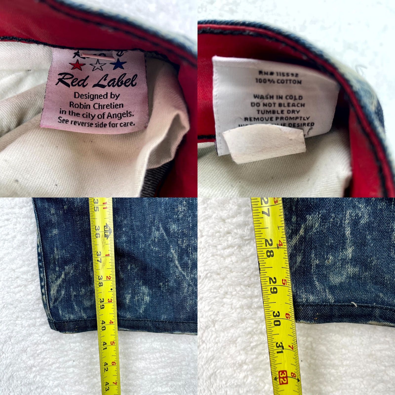 Vintage VINTAGE Robins Jeans Jeans Mens 44x30 Red Label Thrashed Distressed Ankle Zipper Studs Wings Women? Size US 44 / EU 60 - 9 Thumbnail