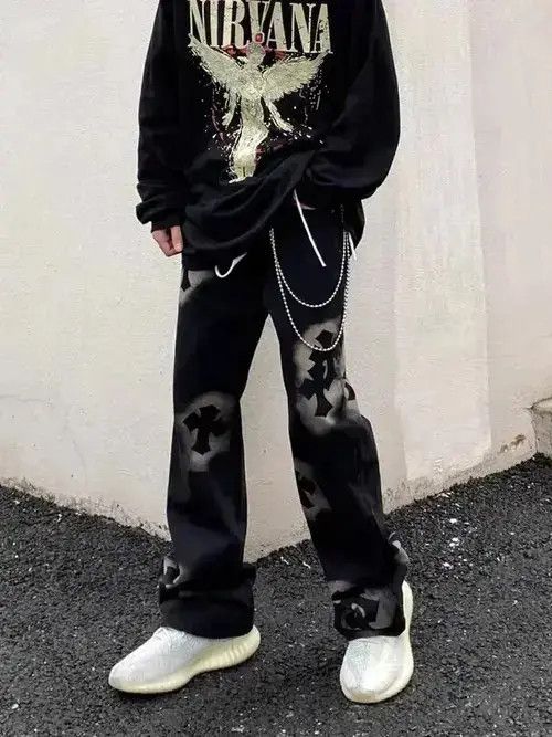 Japanese Brand VIBE vintage street cross print jeans Size US 32 / EU 48 - 4 Thumbnail