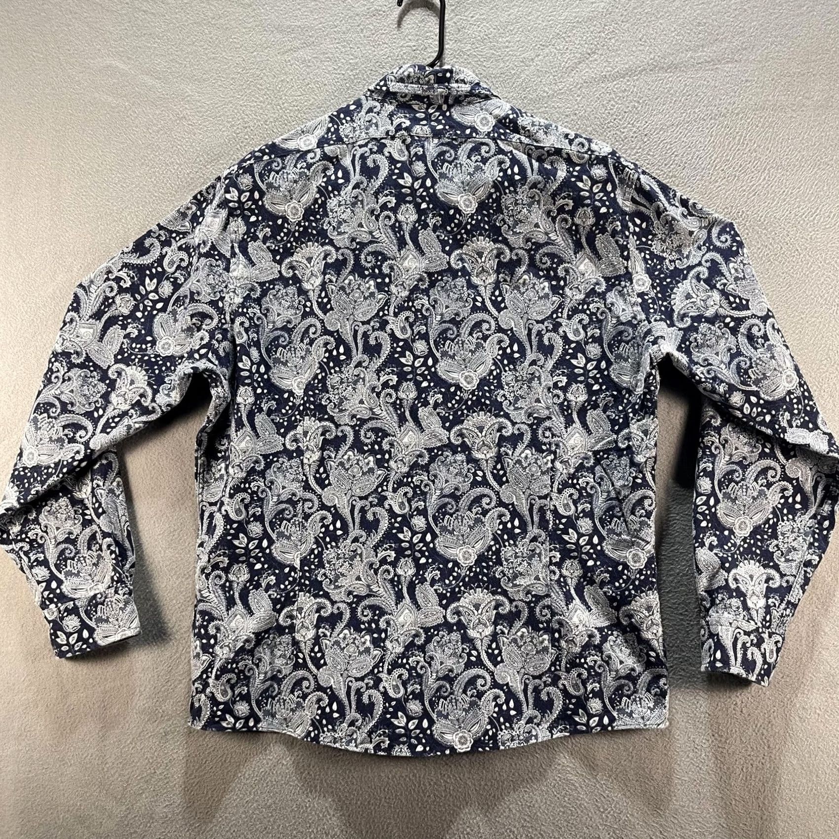 Brooks Brothers Brooks Brothers Shirt Mens Large Blue White Paisley Milano Button Down Long Sleeve Dress Size 42R - 3 Thumbnail