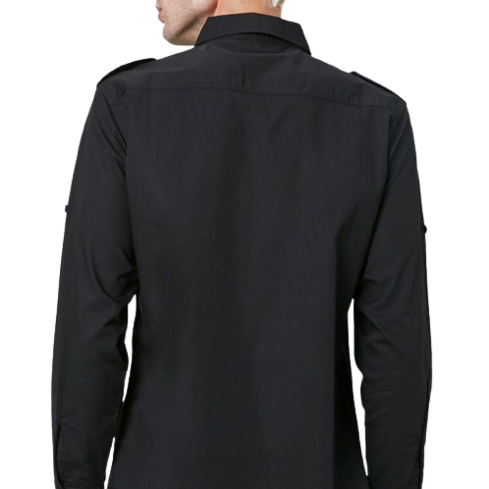 Other BLACK ☆ FRONT FLAP POCKET ☆ EPILET SHOULDER SHIRT ☆ XL Size US XL / EU 56 / 4 - 6 Thumbnail