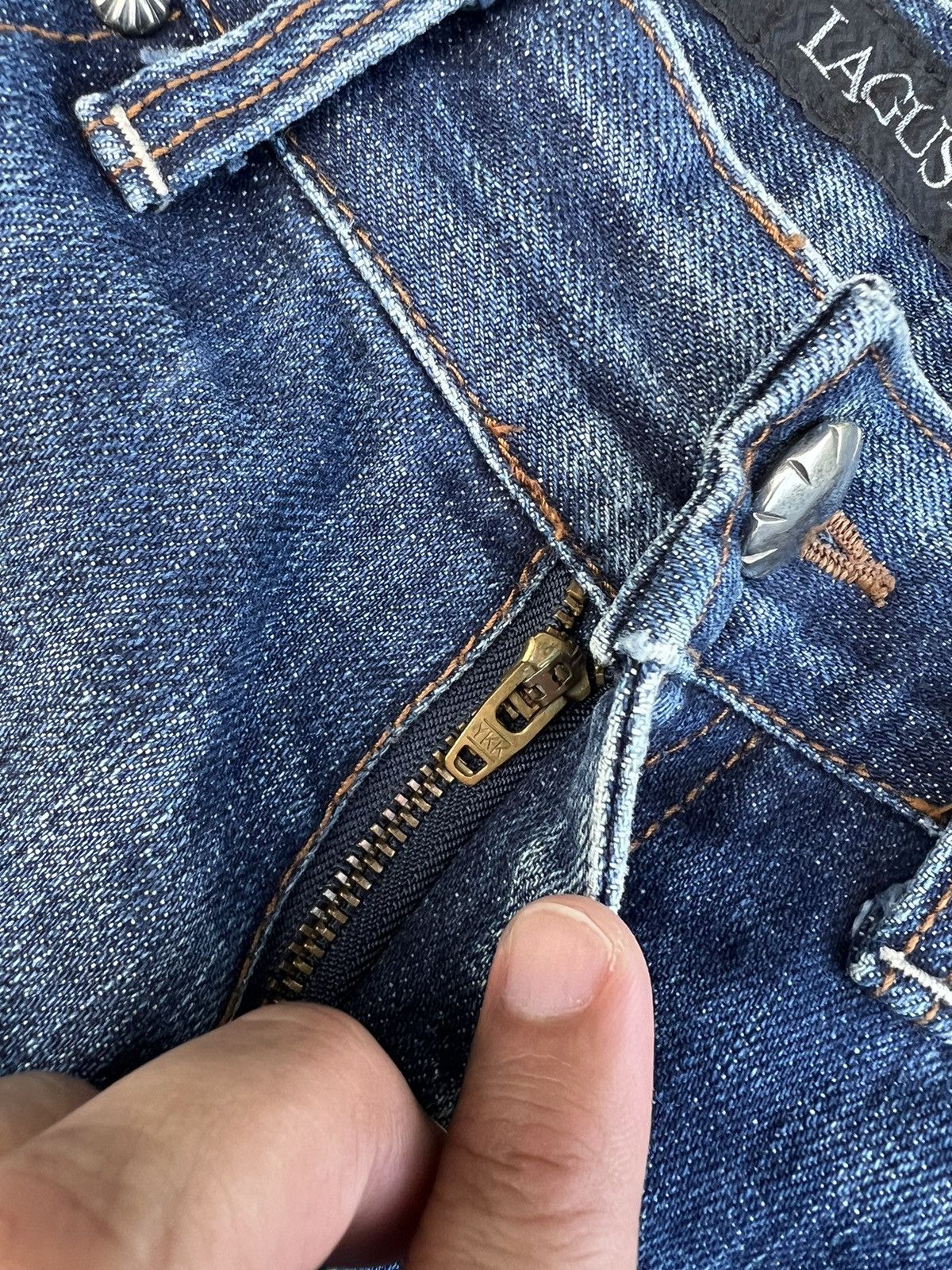 Japanese Brand VTG LAGUST DISTRESSED SELVEDGE JEANS VERY RARE Size US 30 / EU 46 - 11 Thumbnail