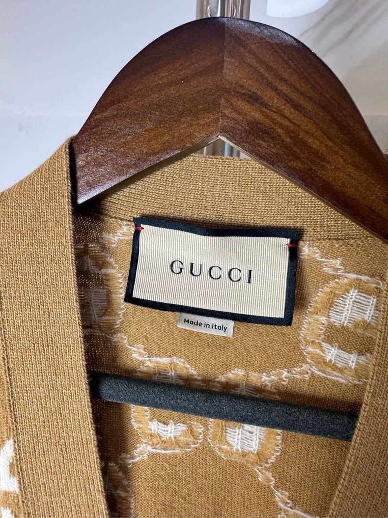 Gucci Gucci Brown full-print cardigan sweater 2501-Nextarrow Size US S / EU 44-46 / 1 - 3 Thumbnail