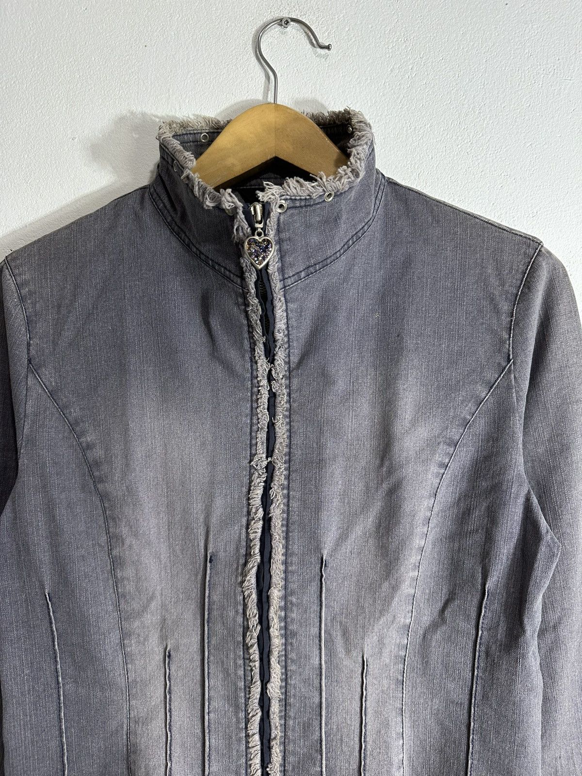 ADONISER MOHAIR CROPPED DISTRESSED JACKET FLARED SLEEVE