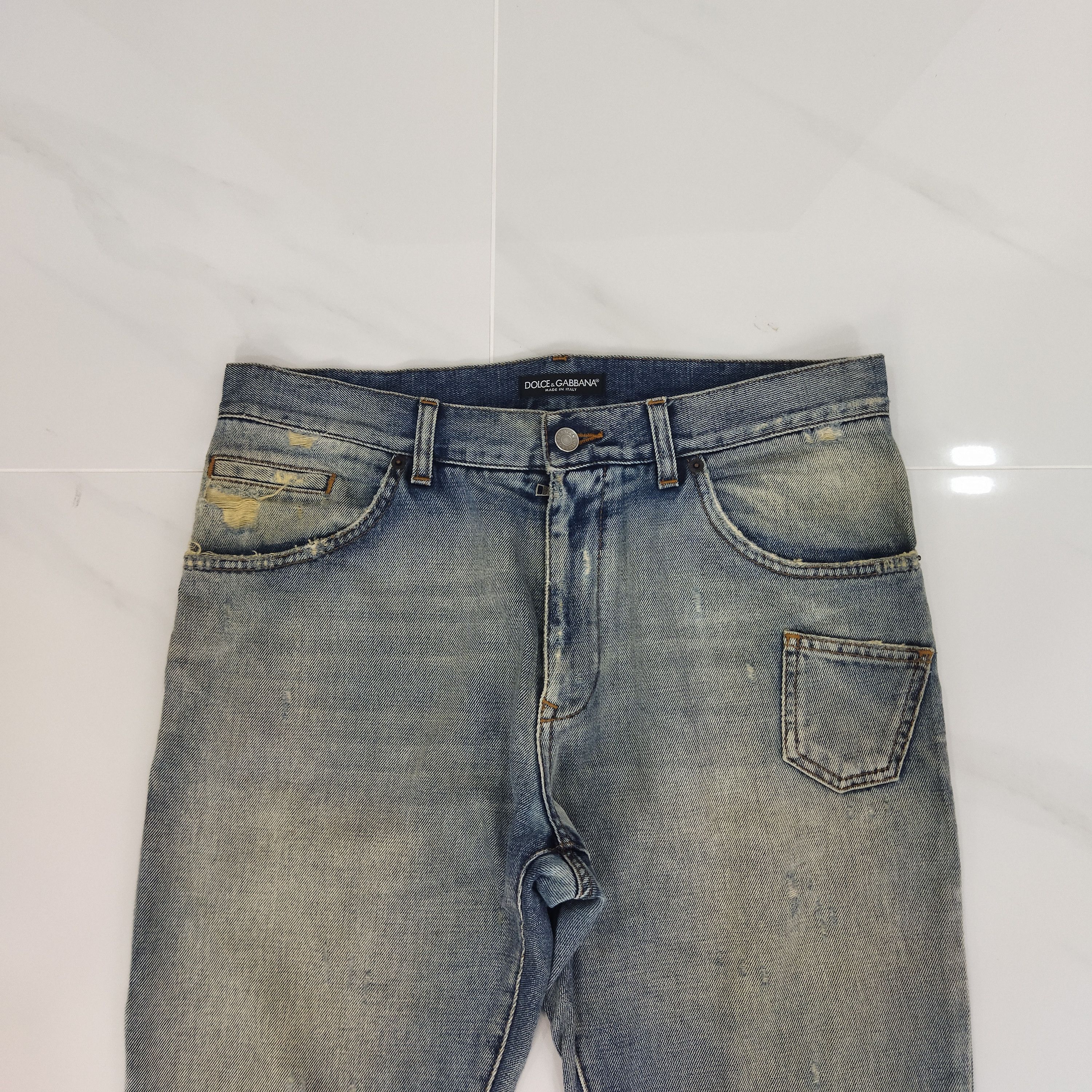 Dolce & Gabbana DOLCE GABBANA DISTRESSED BLUE JEANS PANTS Size US 34 / EU 50 - 2 Thumbnail