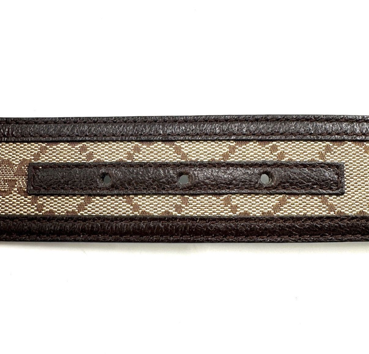 Gucci GUCCI Classic Silver Buckle Monogram Canvas Leather Belt K12 Size ONE SIZE - 4 Thumbnail
