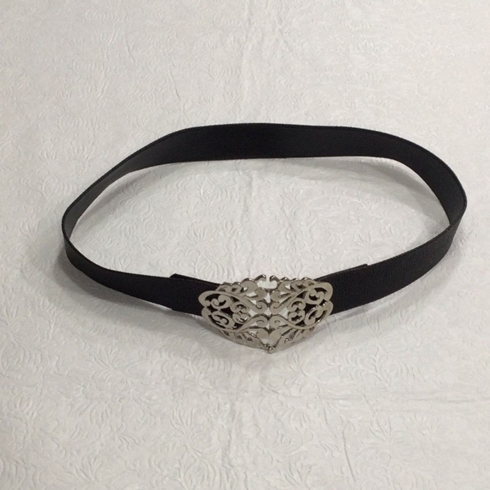 Other Black Belt w/Silver Plated Art Decor Buckle 32 Inches Size ONE SIZE - 8 Thumbnail