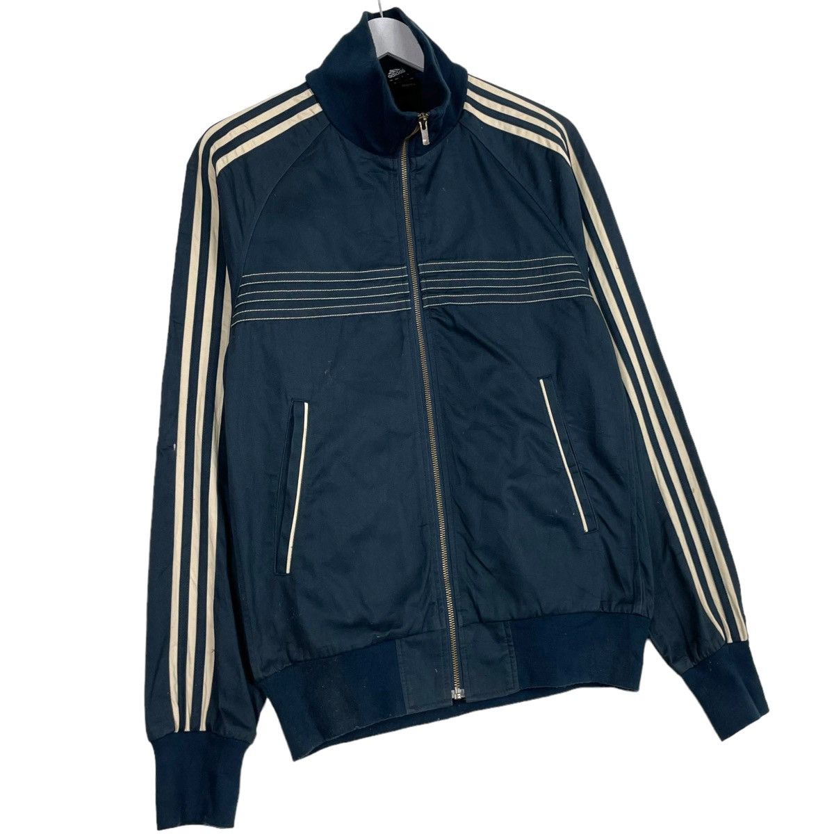 Adidas × Other 💥NAVY ADIDAS STRIPED TRACKTOP JACKET Size US L / EU 52-54 / 3 - 3 Thumbnail