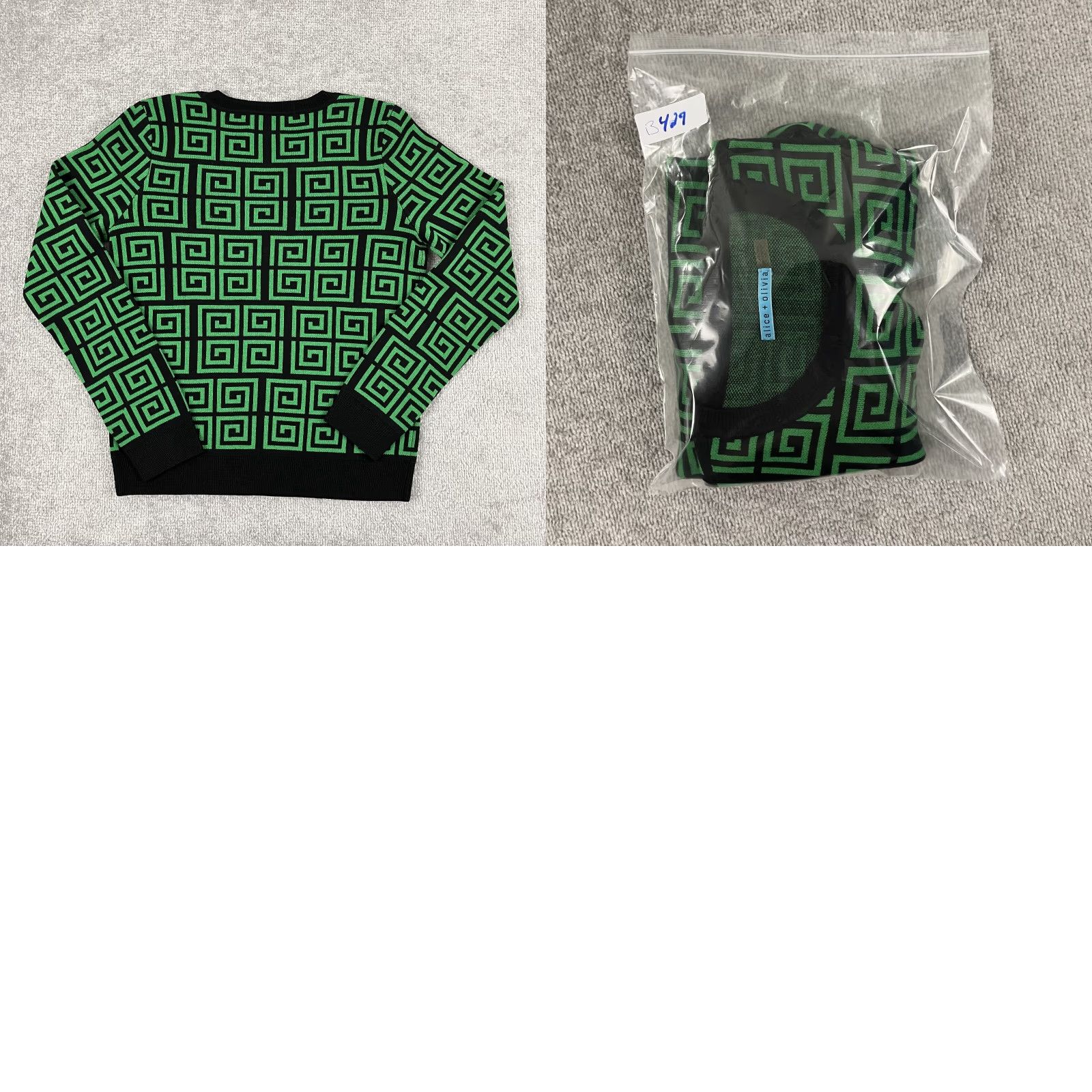 Alice + Olivia VINTAGE Alice + Olivia Sweater Women's Large Merino Wool Crew Neck Geometric Pullover Classic Fall Winter Size L / US 10 / IT 46 - 8 Thumbnail