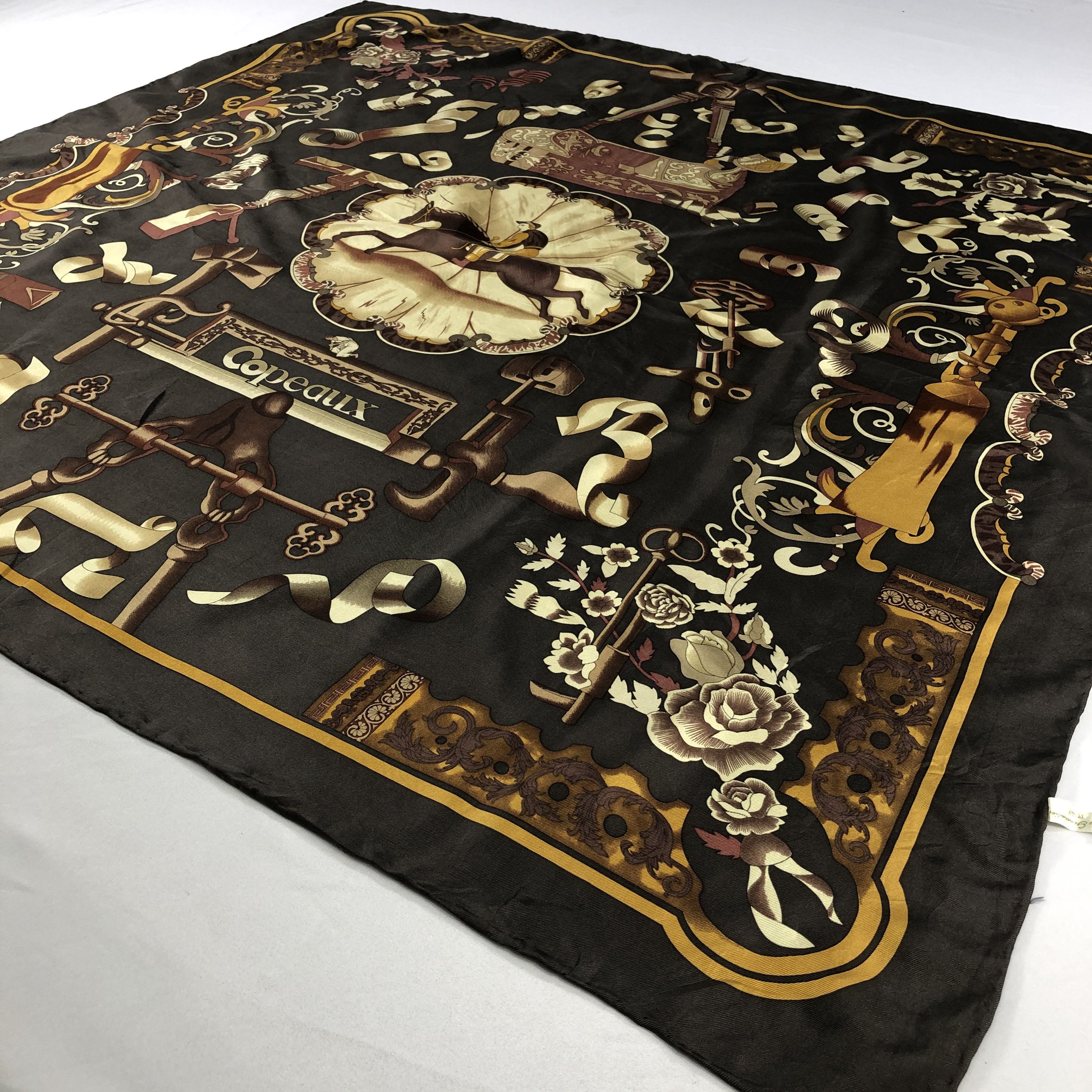 Vintage Vintage Copeaux Silk Scarf Size ONE SIZE - 3 Thumbnail