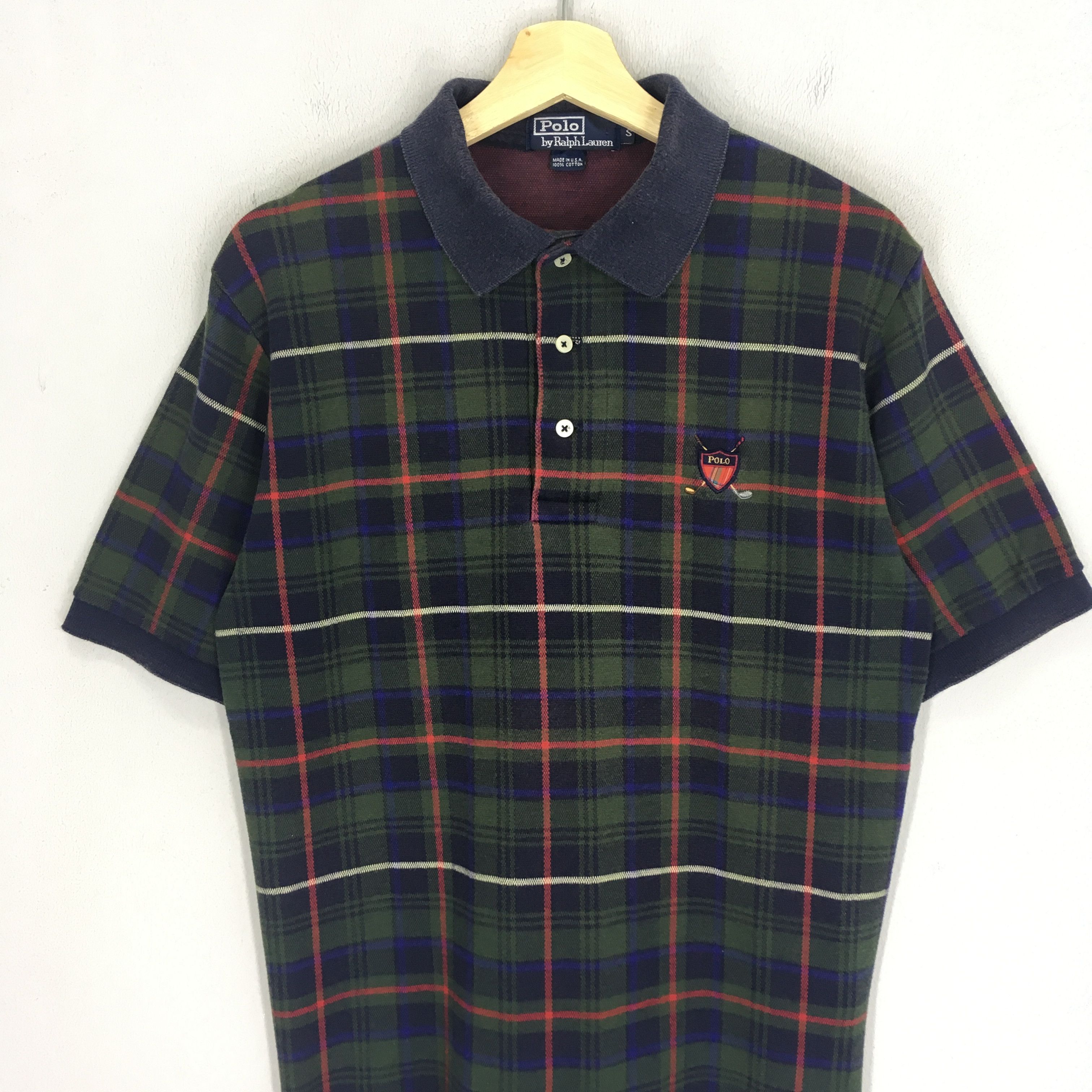 Polo Ralph Lauren Vintage 90s Polo Ralph Lauren Golf Checkered Polo Rugby Size US S / EU 44-46 / 1 - 3 Thumbnail