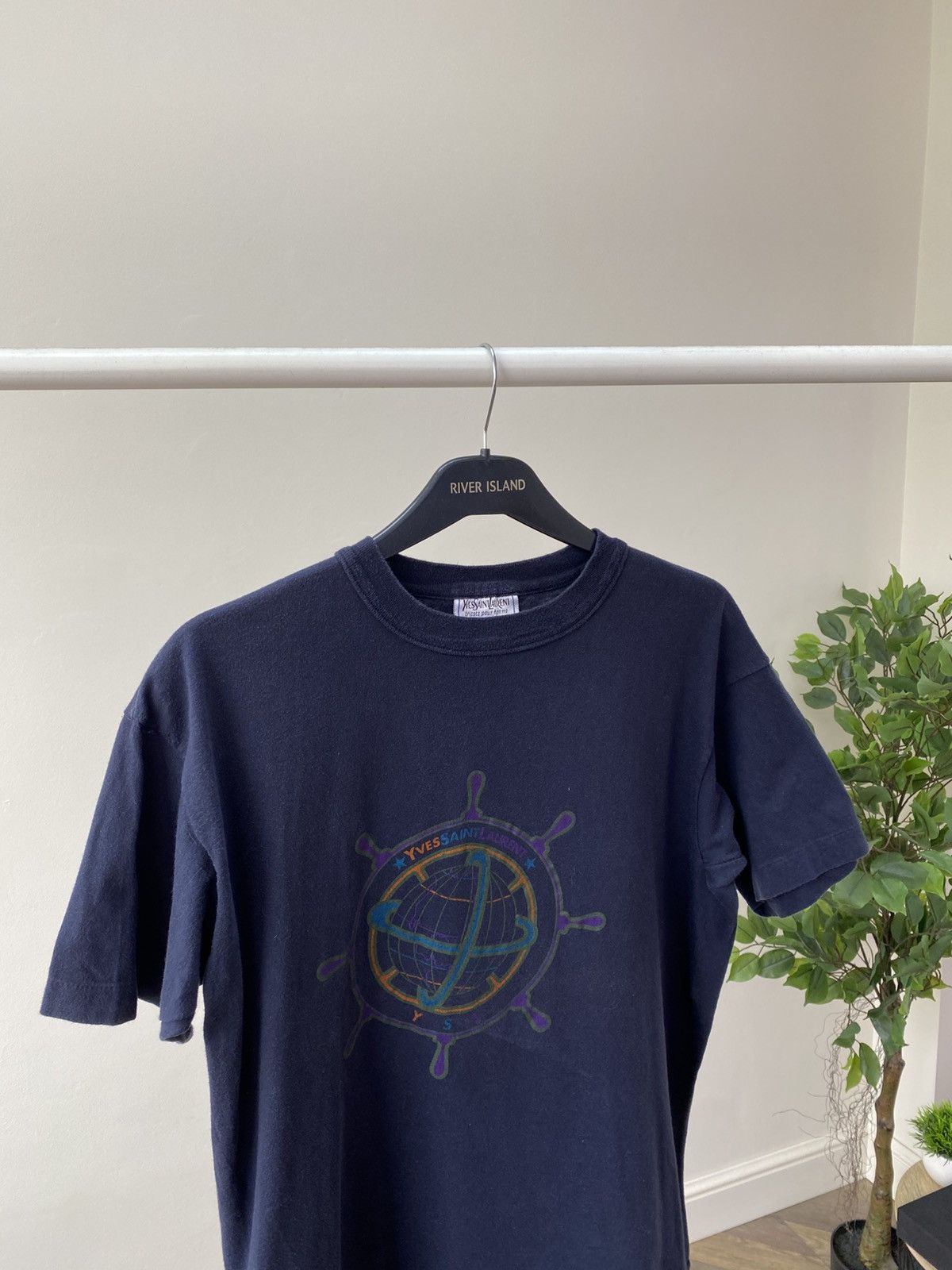 Designer × Vintage × Yves Saint Laurent Vintage Yves Saint Laurent Logo Print 90s T-Shirt Size US M / EU 48-50 / 2 - 5 Thumbnail