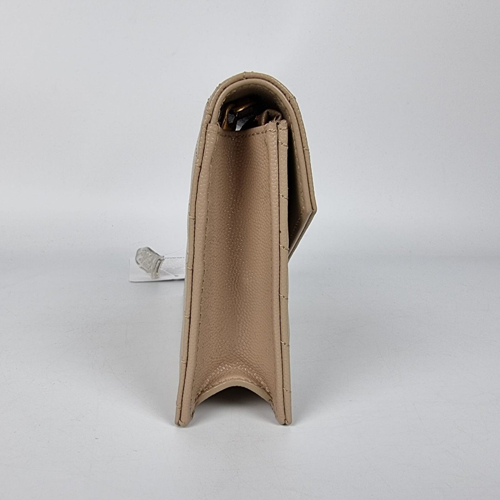 Saint Laurent Paris SAINT LAURENT Cassandre Envelope Dark Beige Grained Leather Size ONE SIZE - 6 Thumbnail