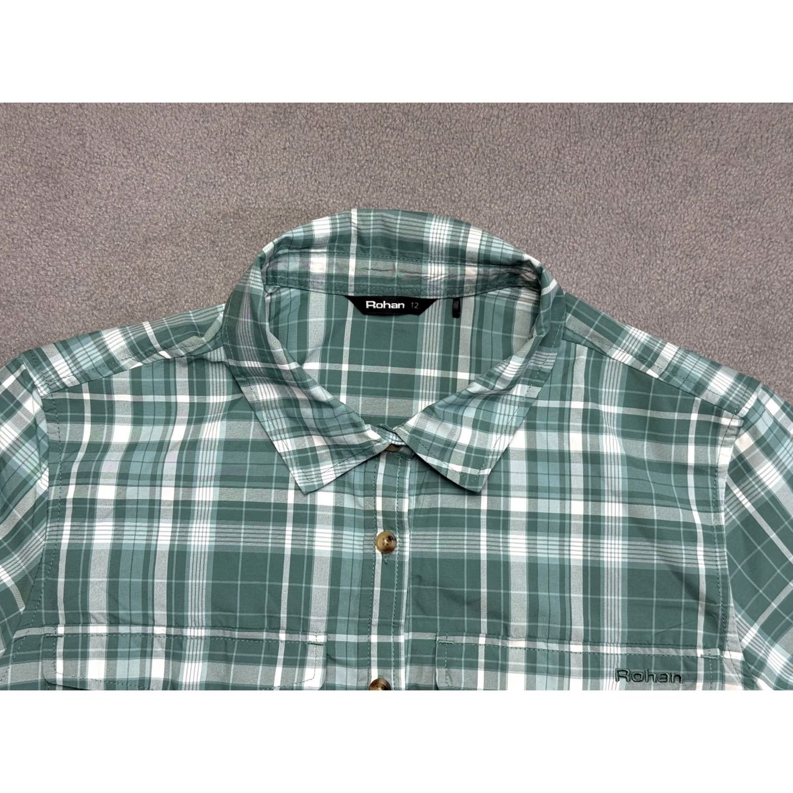 Vintage Rohan Green Button-Up Shirt Womens size 12 Short Sleeve Outdoor Hiking, Collared, Regular Size XL / US 12-14 / IT 48-50 - 6 Thumbnail