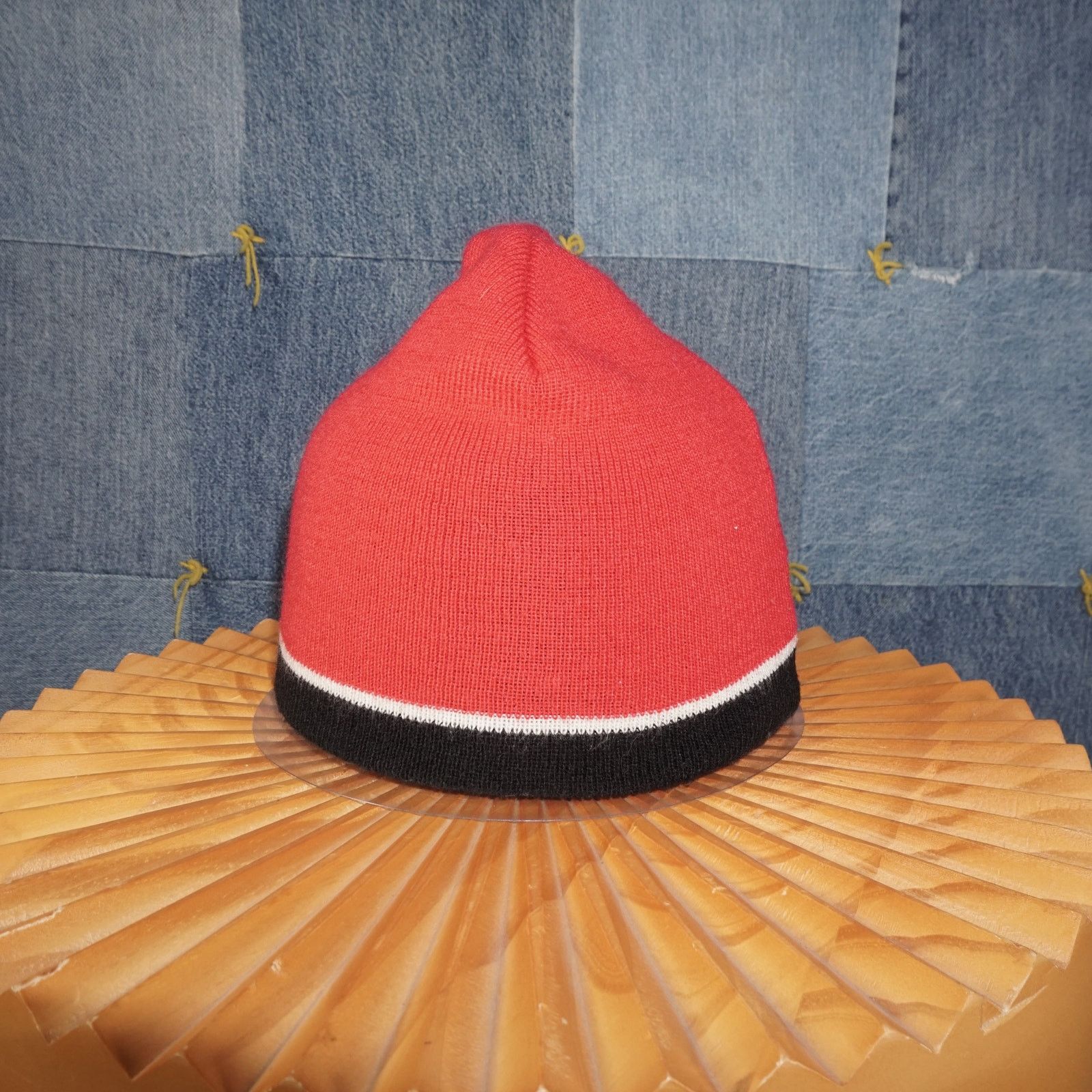 Vintage OSFA - Vintage / Y2K 00s skater style striped knitted beanie Size ONE SIZE - 3 Thumbnail