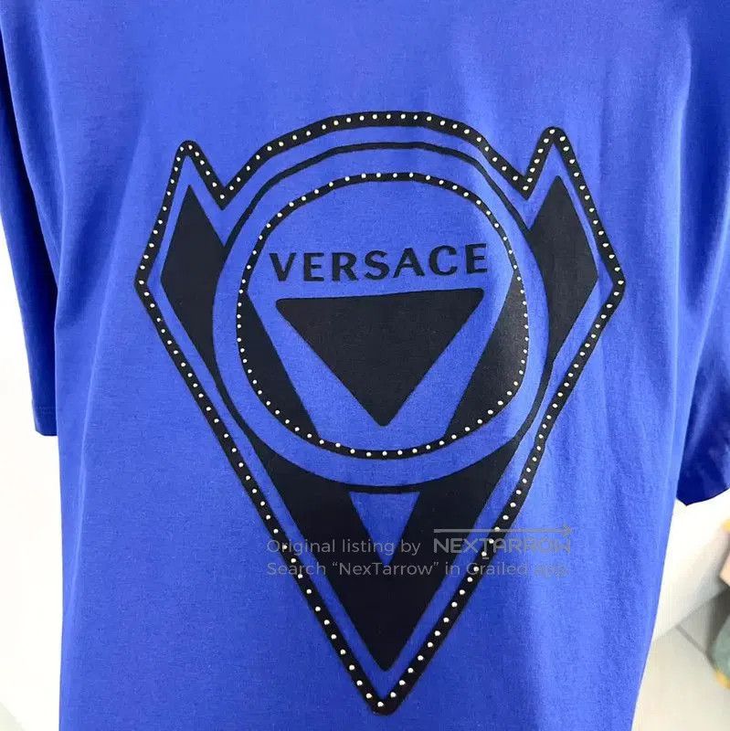 Versace Versace Summer Blue Cotton Men’s T-Shirt . Size US L / EU 52-54 / 3 - 5 Thumbnail