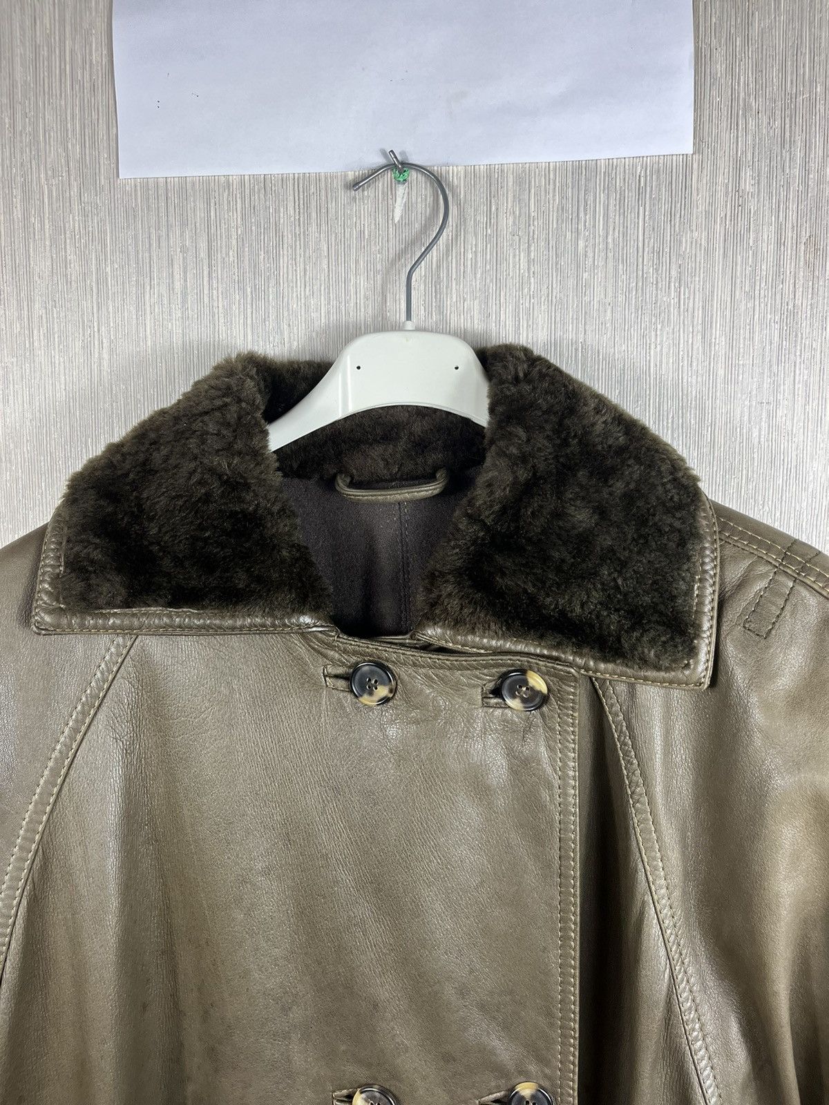 Versace × Vintage Vintage Gianni Versace leather double-breasted coat jacket Size US XL / EU 56 / 4 - 5 Thumbnail