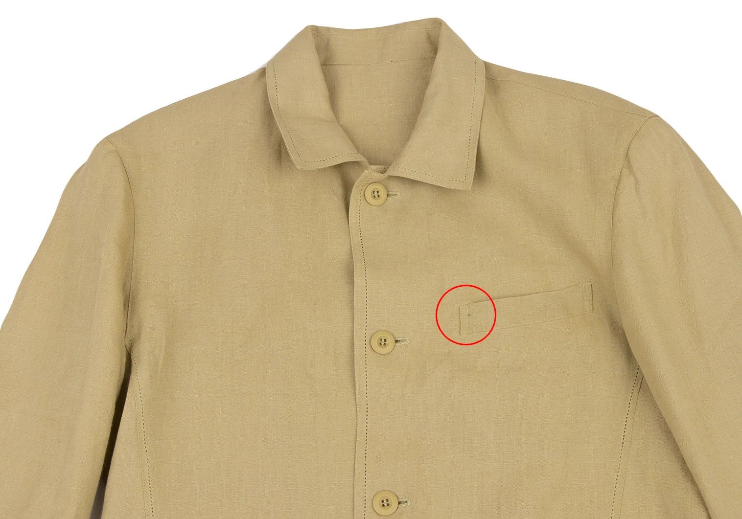 Issey Miyake Linen Punched Stitch Jacket in Beige Size M Size US M / EU 48-50 / 2 - 2 Thumbnail