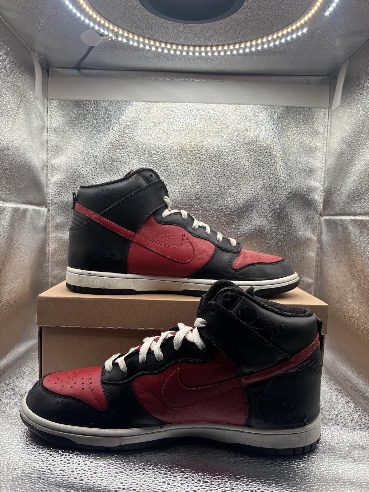 Nike Nike dunk high black red vintage Size US 12 / EU 45 - 5 Thumbnail