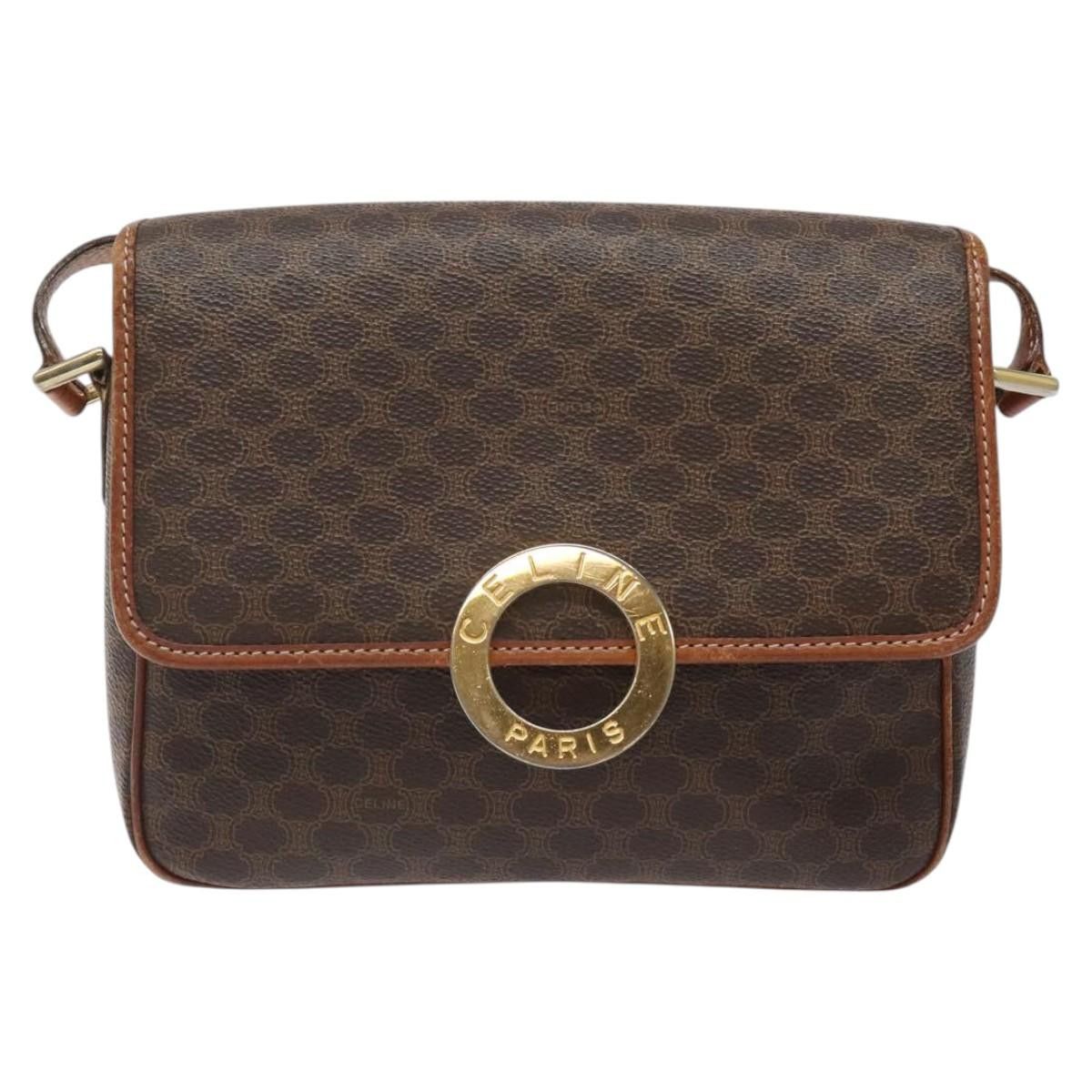 Celine CELINE Macadam Canvas Circle Shoulder Bag Pvc Leather Brown Size ONE SIZE - 2 Thumbnail