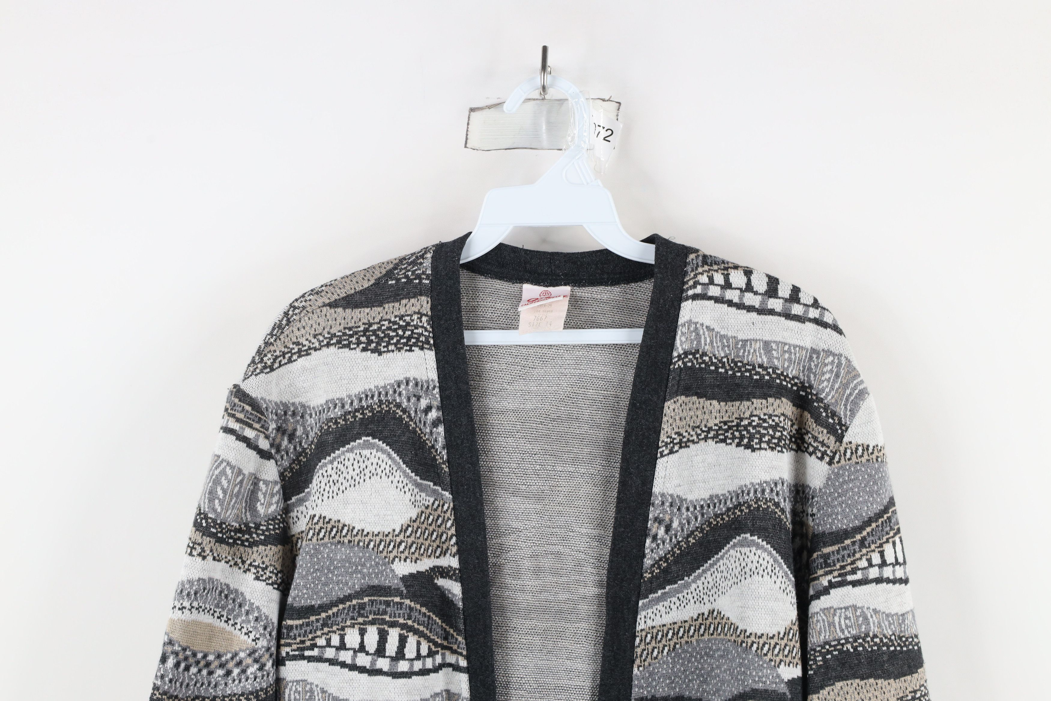 Vintage Vintage 90s Streetwear Knit Open Front Cardigan Sweater USA Size XL / US 12-14 / IT 48-50 - 2 Thumbnail