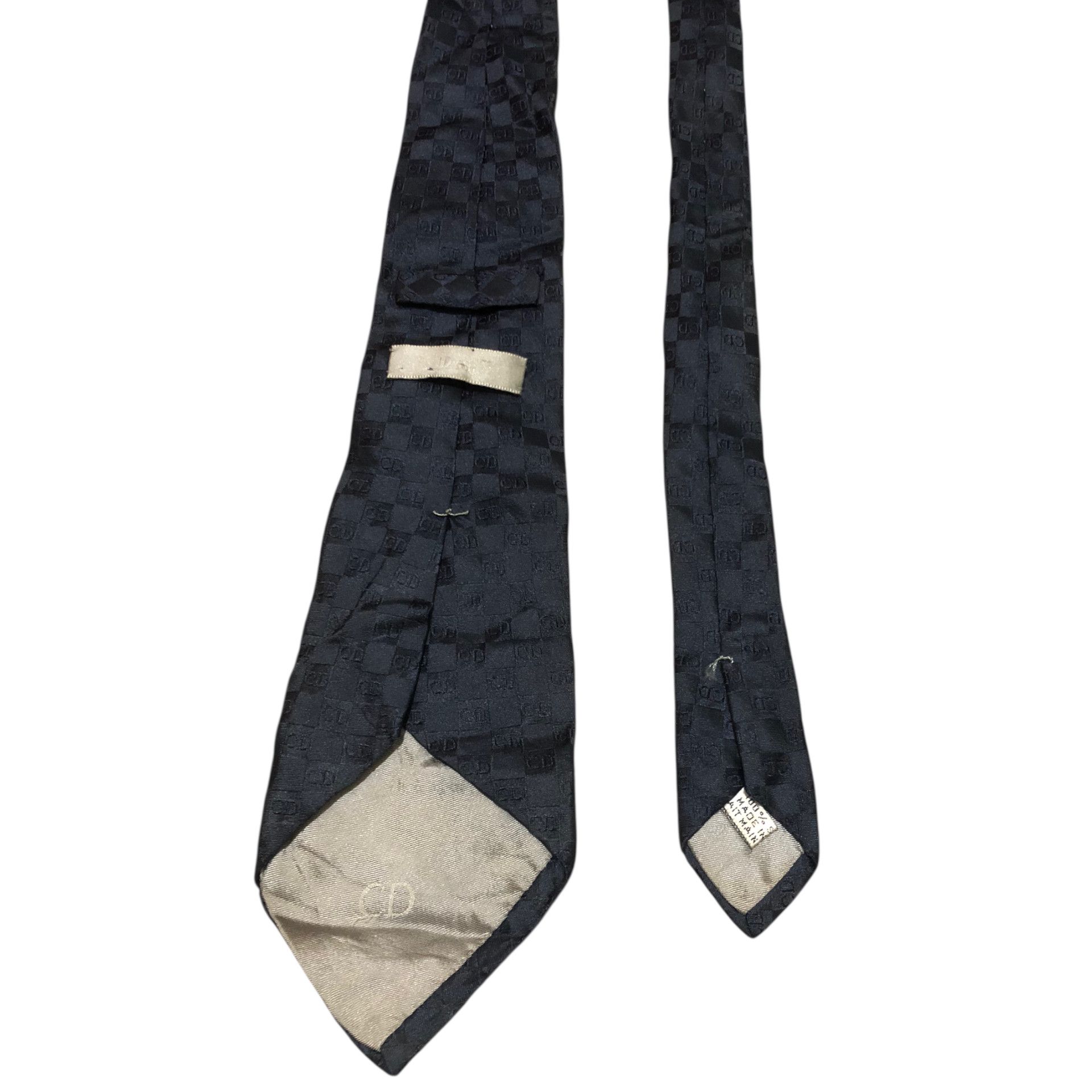 Dior 🔥DIOR HOMME Black Silk Jacquard Damier Monogram CD Tie Size ONE SIZE - 4 Thumbnail