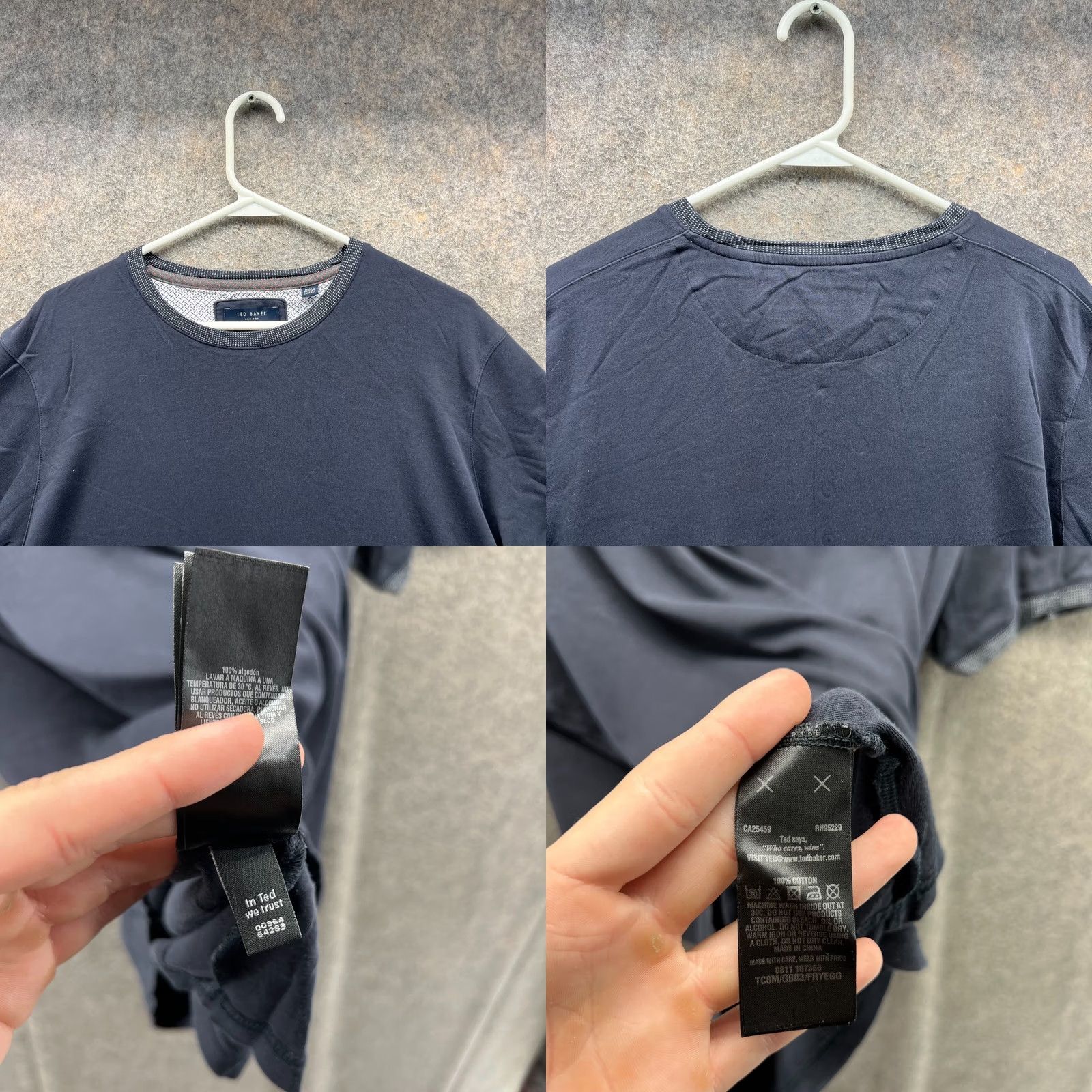 Ted Baker Ted Baker Shirt Men Large 5 Blue Navy Core Classic Crewneck Lounge Tee Cotton Size US L / EU 52-54 / 3 - 8 Thumbnail