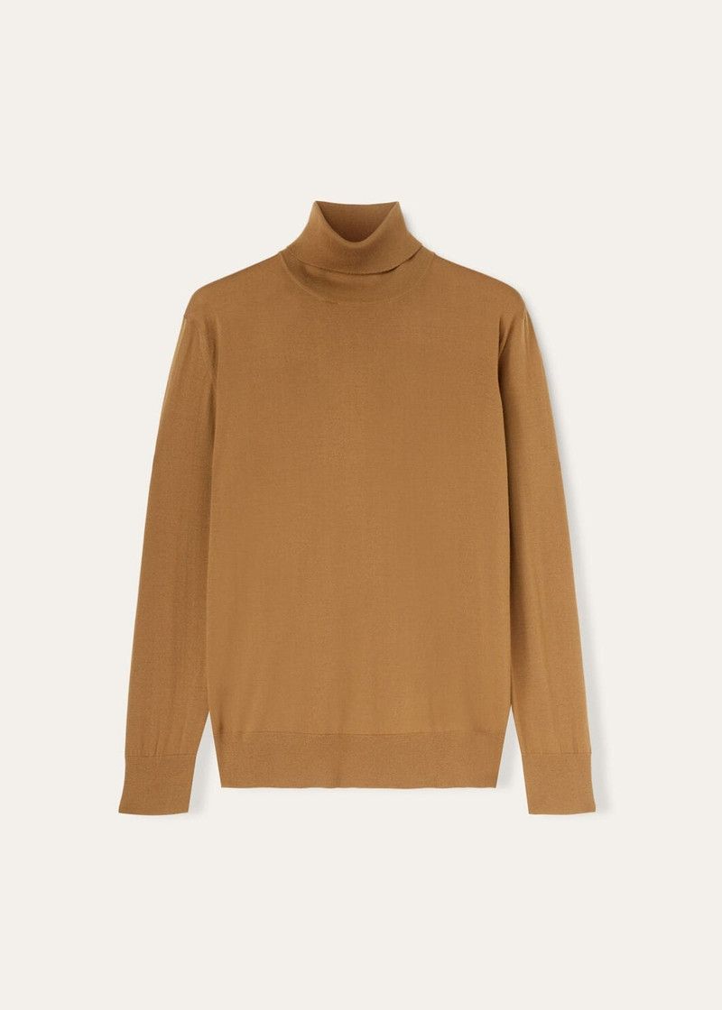 Loro Piana o1w1db10226 FAL3612 Turtleneck Sweater in Brown Size US XL / EU 56 / 4 - 1 Thumbnail
