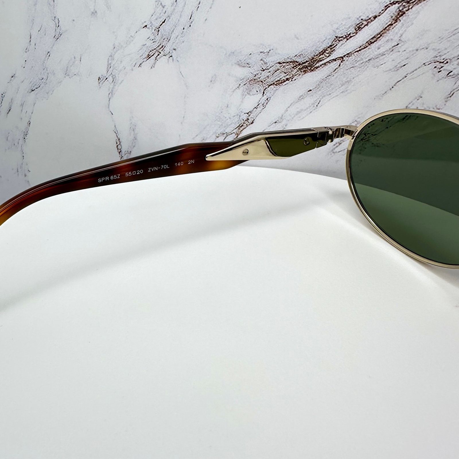Prada NEW PRADA Sunglasses Gold Metal Oval PR65ZS Green Lens Size ONE SIZE - 11 Thumbnail