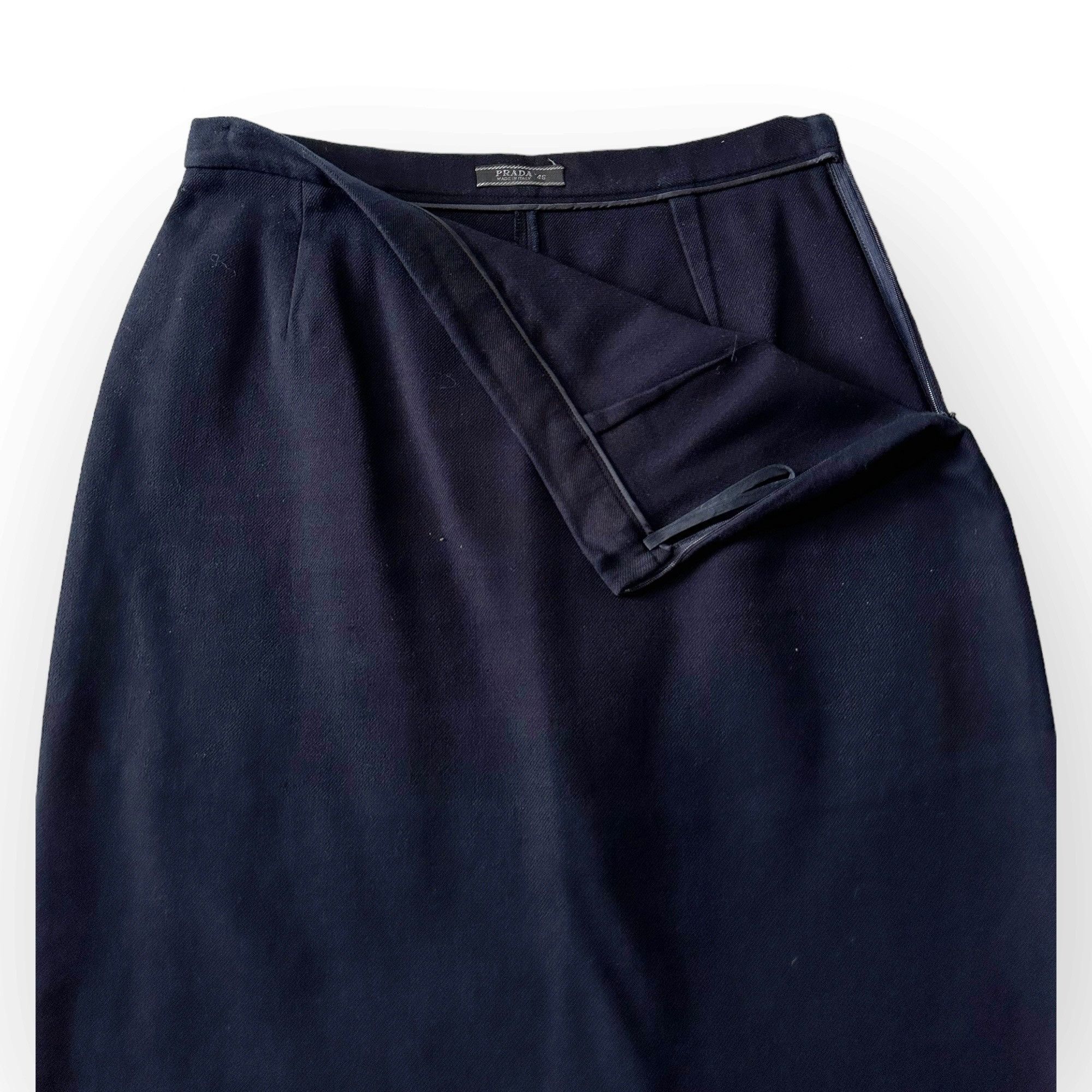 Prada Vintage Prada Pencil Skirt, Navy, Size 46 Italy, 2001 S/S Size 32" / US 10 / IT 46 - 6 Thumbnail