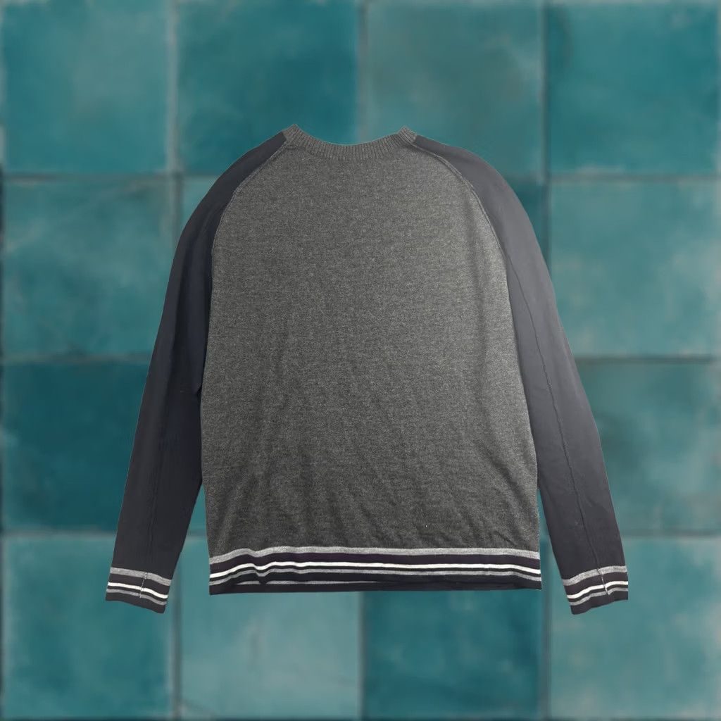 J Brand Good Man Brand Sweater Mens Large Gray Navy Merino Wool Pullover Crewneck Stripe Size US L / EU 52-54 / 3 - 1 Thumbnail