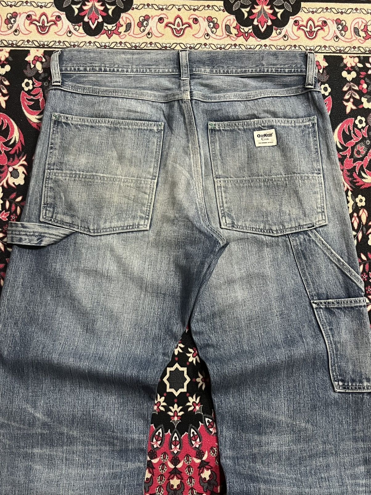 Oshkosh ⚡️Vintage⚡️Oshkosh Carpenter Distressed Blue Washed Jeans Size US 31 - 7 Thumbnail