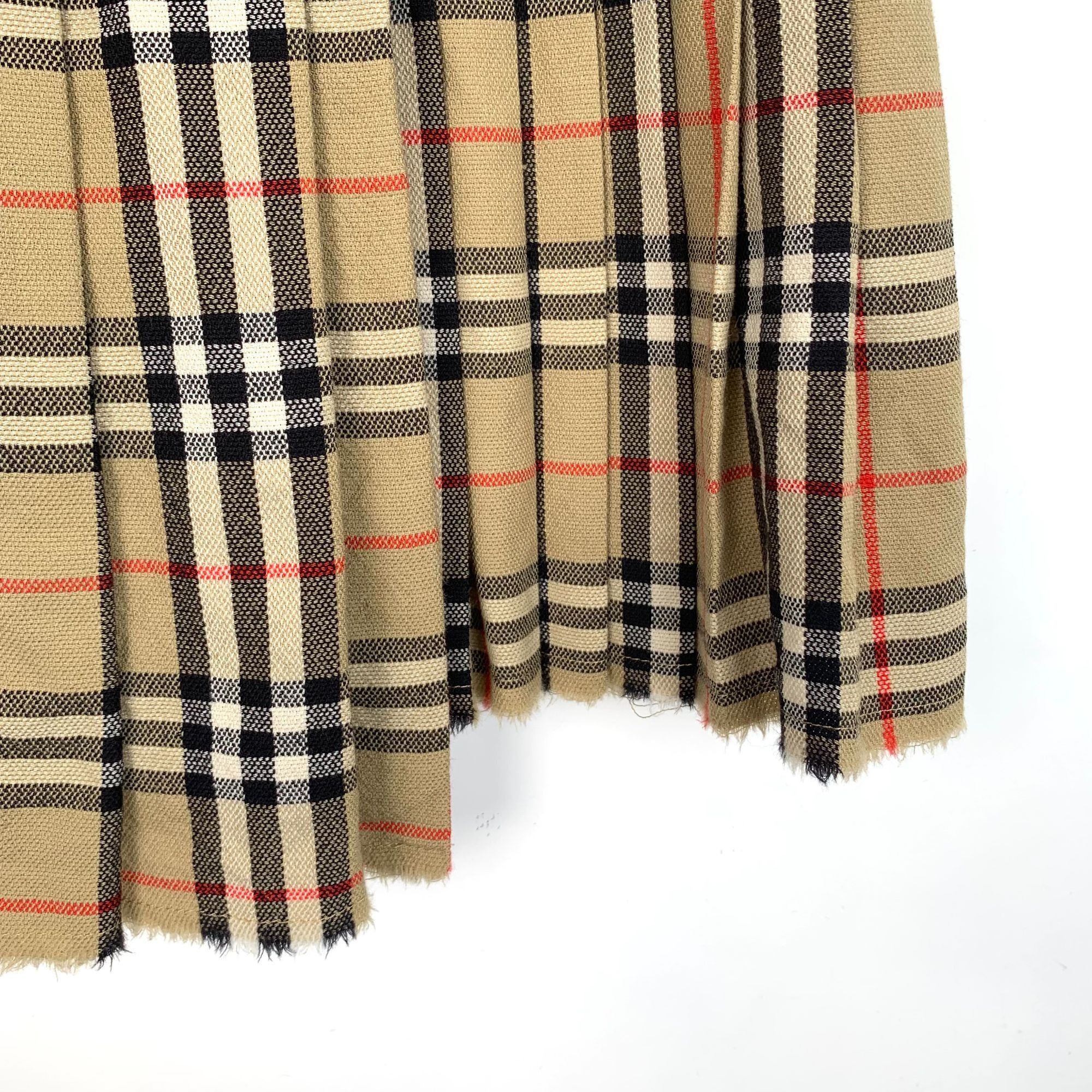 Burberry Burberry Beige Nova Check Wool Pleated Mini Skirt With Buckl Size XS / US 0-2 / IT 36-38 - 4 Thumbnail