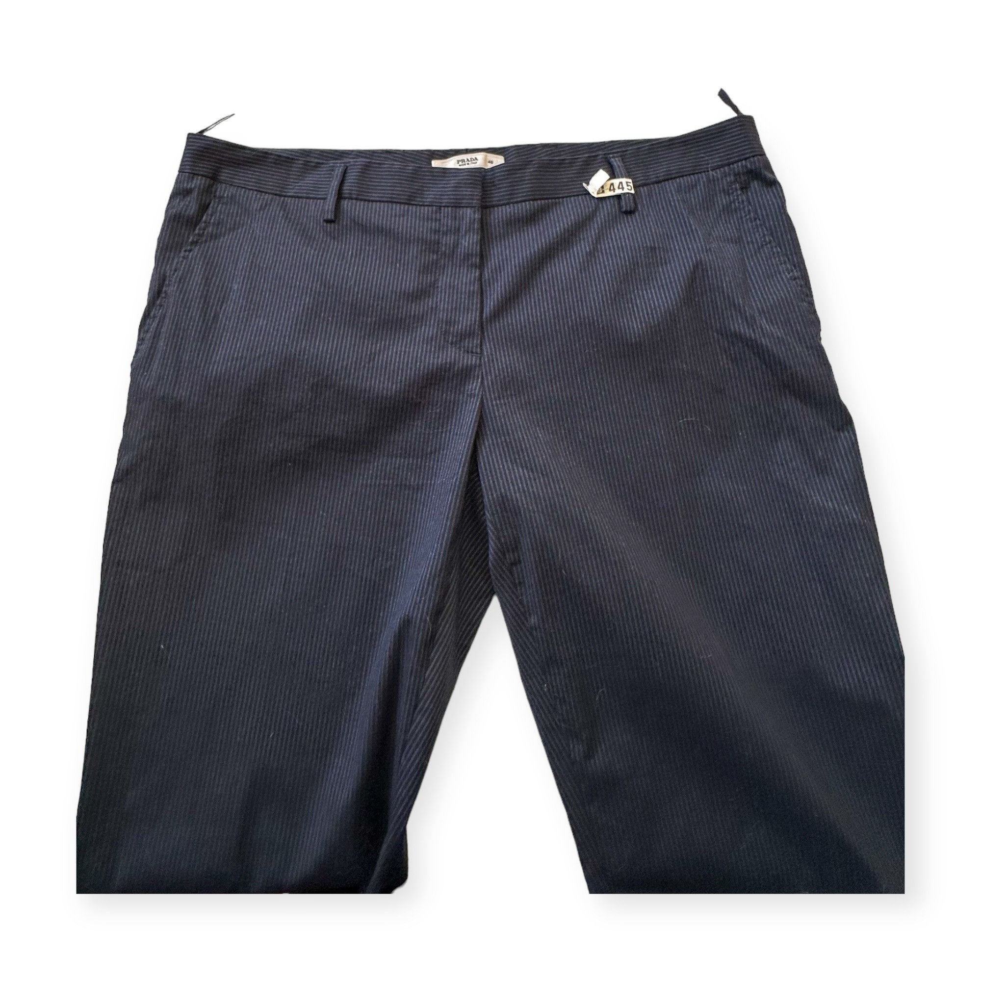 Prada Prada Blue Striped Cotton Pants, Size Italian 46/L Size 32" / US 10 / IT 46 - 6 Thumbnail