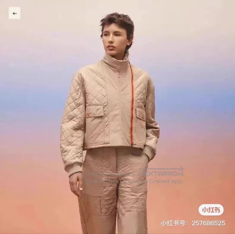 Hermes Hermes Khaki diamond pattern cotton coat Size XS / US 0-2 / IT 36-38 - 7 Thumbnail