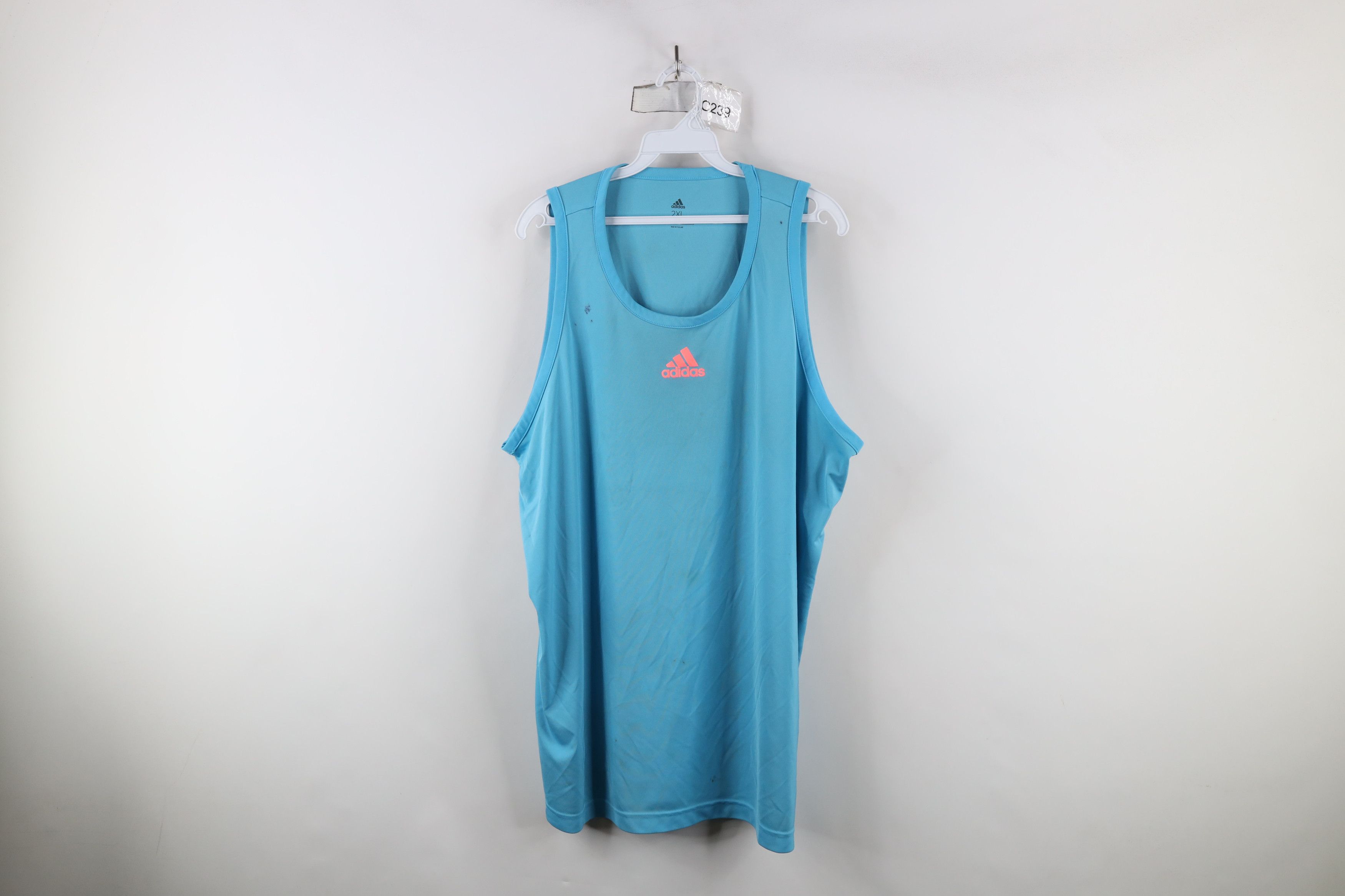 Adidas × Vintage Adidas Aeroready Spell Out Tank Top T-Shirt Blue Gym Size US XXL / EU 58 / 5 - 1 Thumbnail