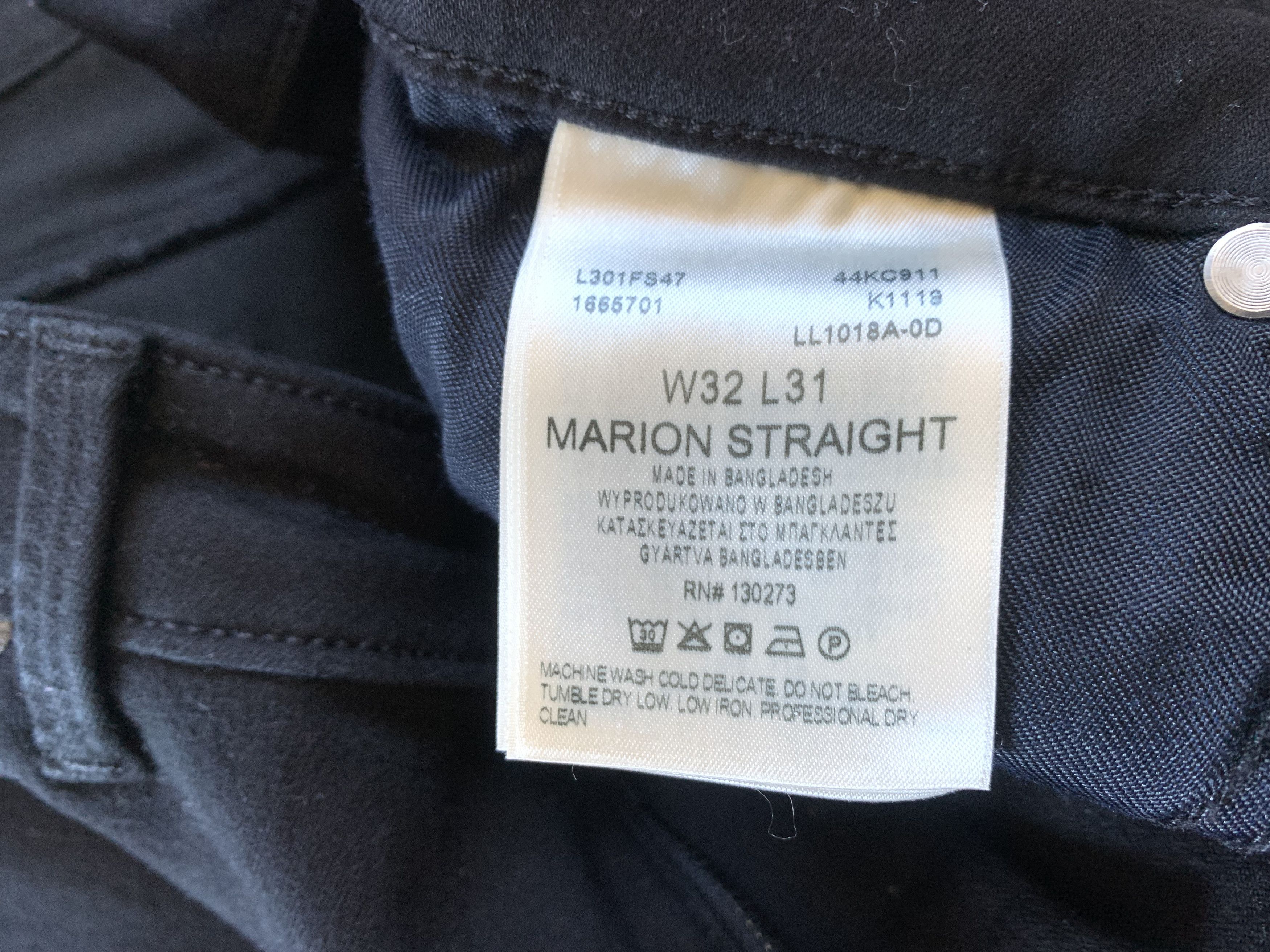 Lee Lee Women Marion Straight Stretch Regular Black Jeans Size 32" / US 10 / IT 46 - 9 Thumbnail
