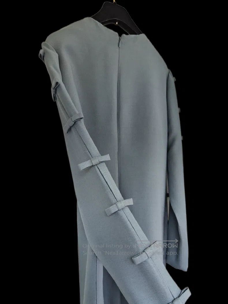 Valentino Valentino Gray-blue bow dress Size M / US 6-8 / IT 42-44 - 7 Thumbnail