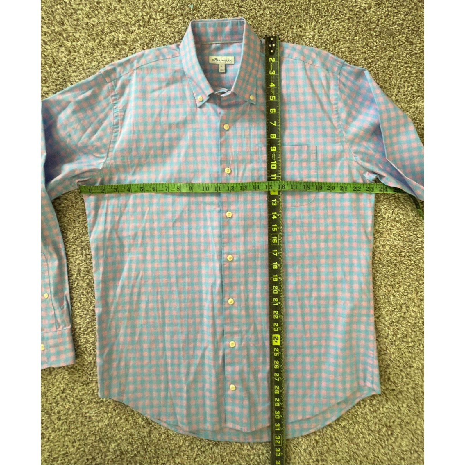 Peter Millar Peter Millar Men's Large Blue & Pink Checkered 100% Cotton Size US L / EU 52-54 / 3 - 5 Thumbnail